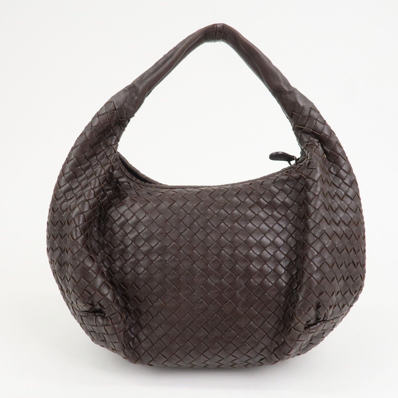 BOTTEGA VENETA Intrecciato Leather Hobo Shoulder Bag Brown 232499