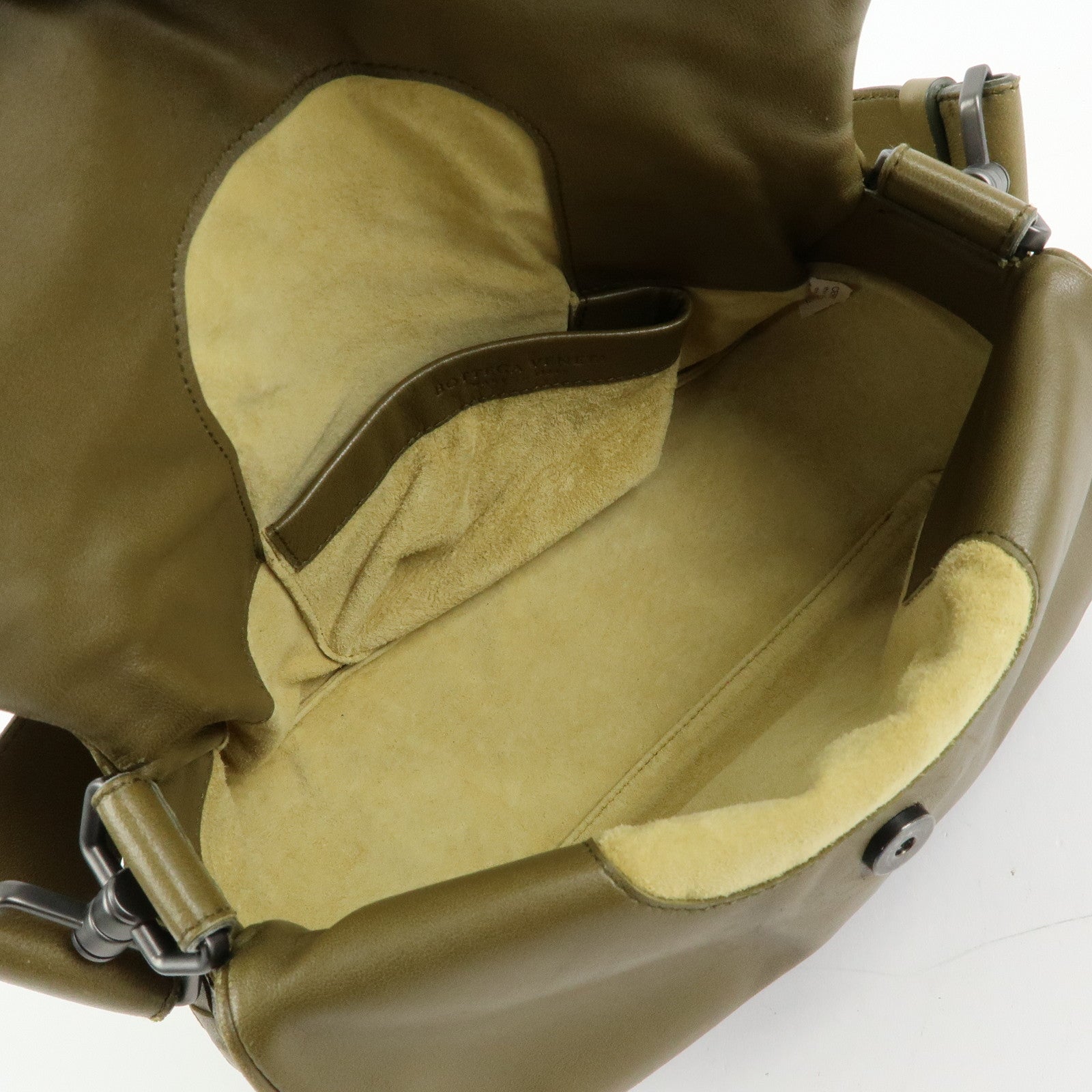 BOTTEGA VENETA Intrecciato Leather Shoulder Bag Khaki 142467