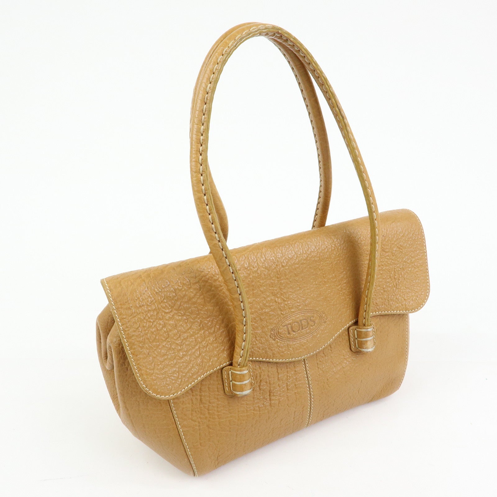 TOD'S Leather Hand Bag Shoulder Bag Brown