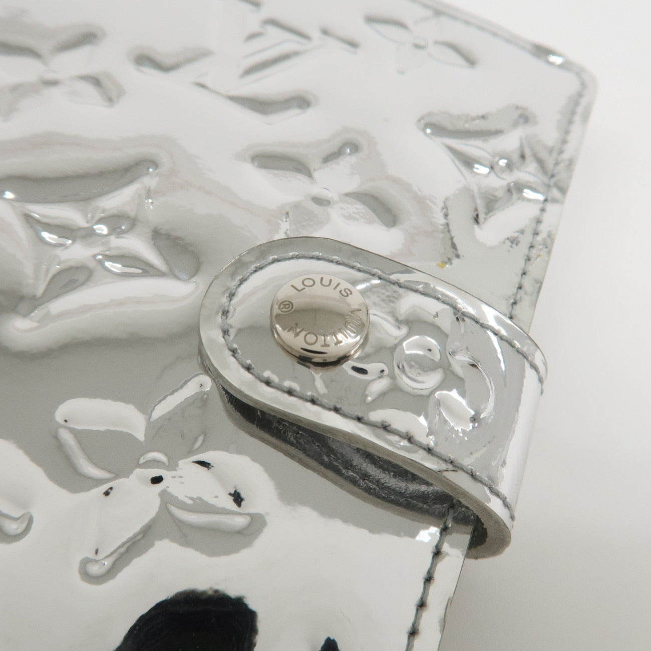 Louis Vuitton Monogram Miroir Agenda PM Planner Cover Argent R20963