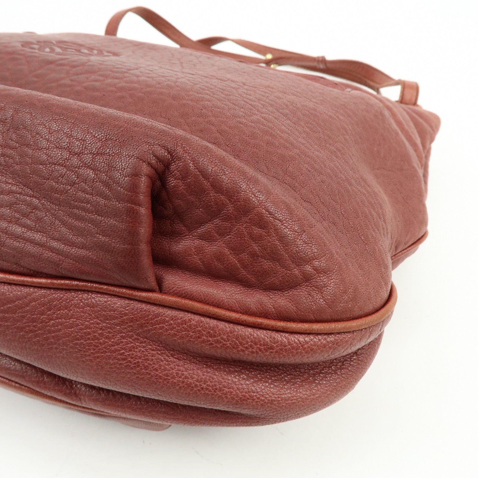 LOEWE Anagram Leather Tote Bag Shoulder Bag Bordeaux