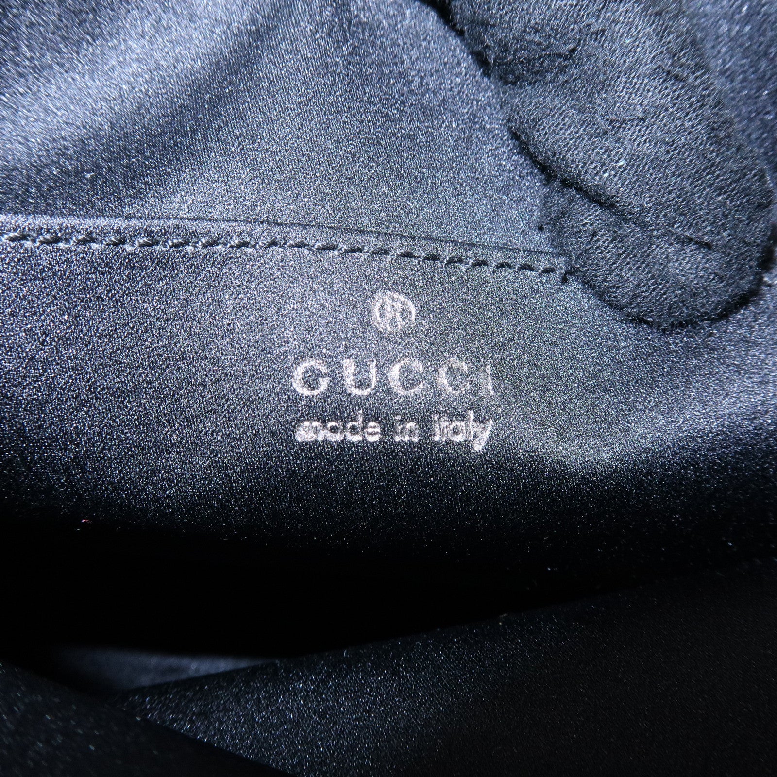 GUCCI Jackie Nylon Patent Leather Hand Bag Black 005・0775