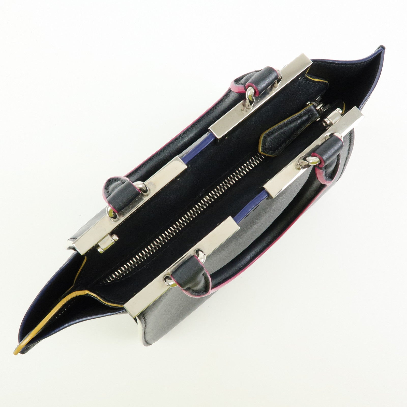 FENDI 3Jours Leather 2Way Shoulder Bag Hand Bag Black 8BH333