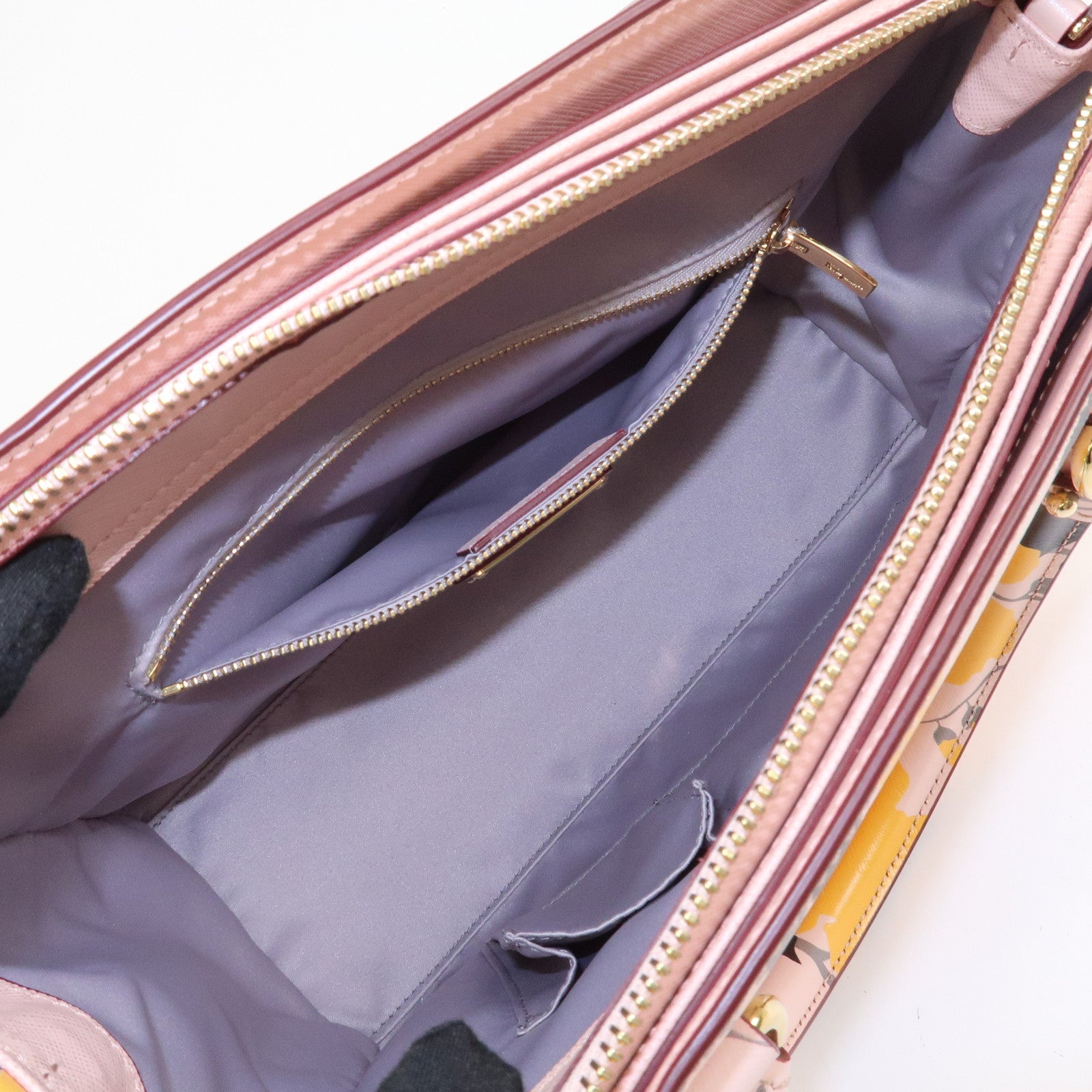 Ferragamo Gancini Leather 2Way Bag Hand Bag Shoulder Bag Light Pink
