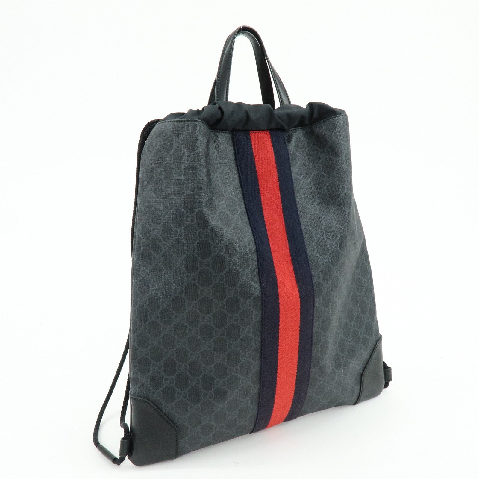 GUCCI Sherry GG Supreme Leather Backpack Rucksack Black 473872