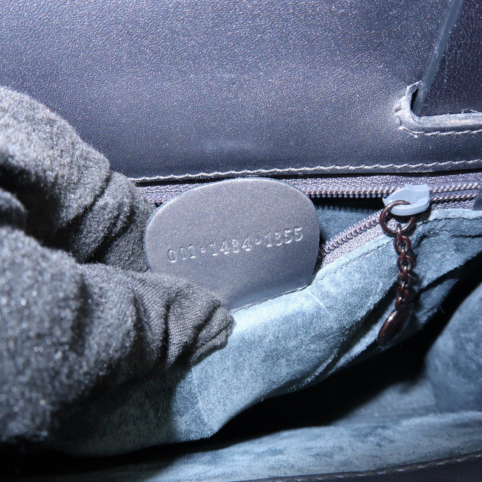 GUCCI Leather 2Way Bag Hand Shoulder Bag Silver Gray 001・1434・1855