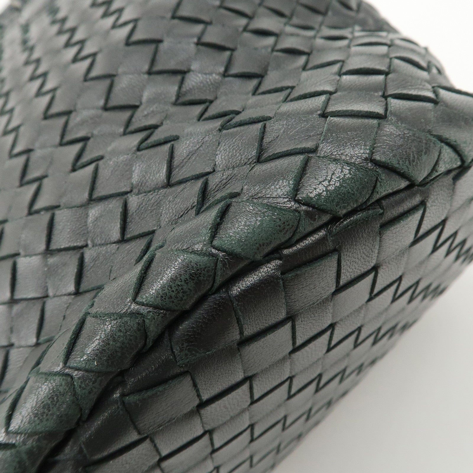 BOTTEGA VENETA Intrecciato Leather Tote Bag Hand Bag Black 225166