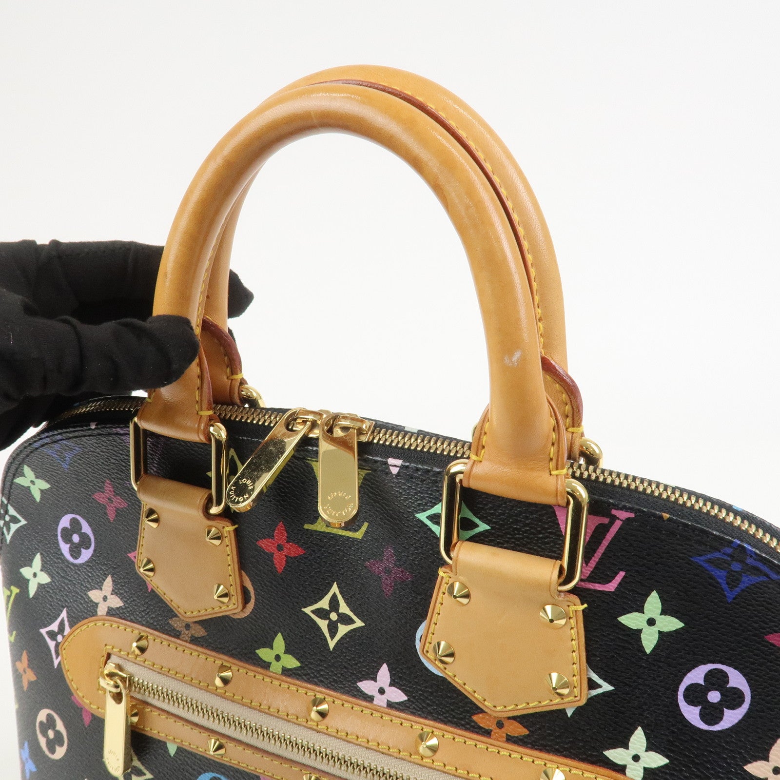 Louis Vuitton Monogram Multicolor Alma Hand Bag Noir M92646
