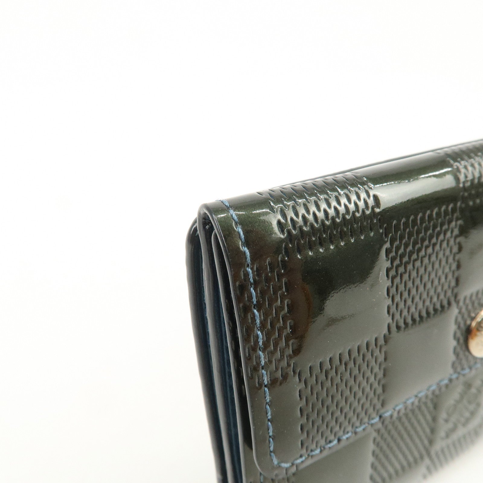 Louis Vuitton Damier Vernis Ludlow Coin Case Petrol Blue M92136