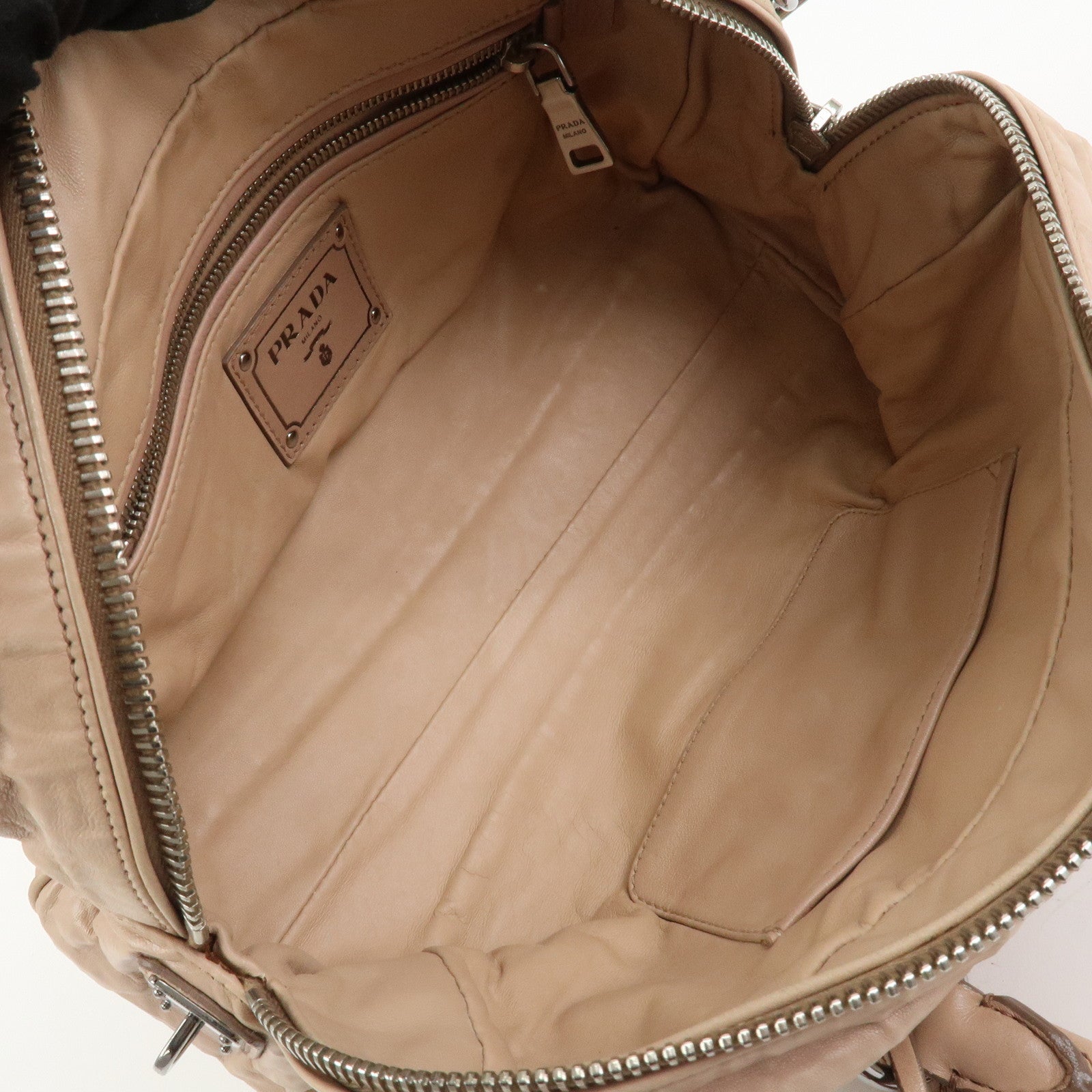 PRADA Nappa Leather 2Way Bag Hand Bag Shoulder Bag Light Pink