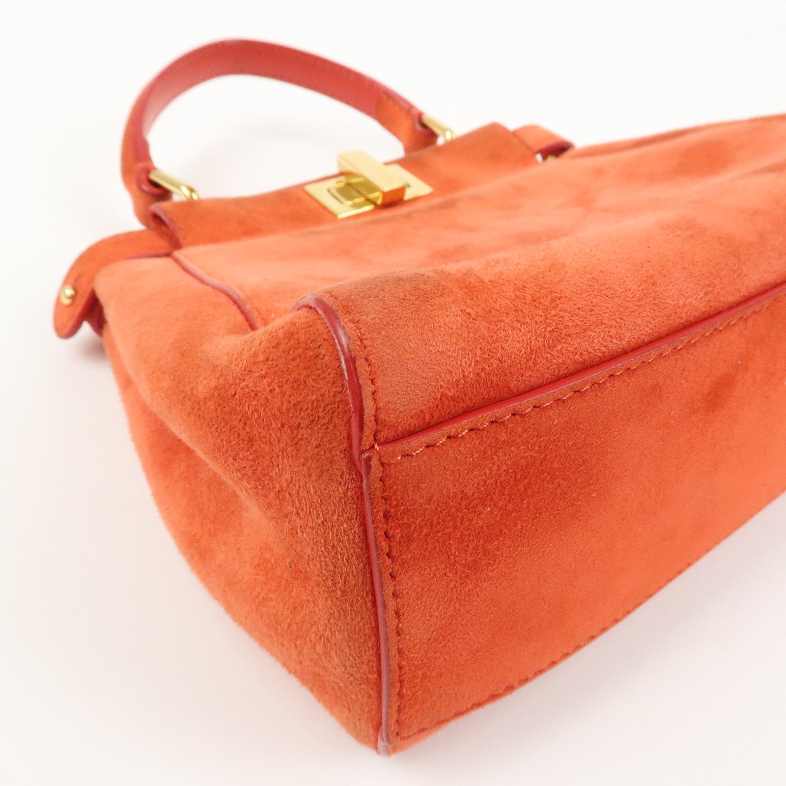 FENDI Peekaboo XS Suede 2Way Hand Bag Shoulder Crossbody Bag 8BN309