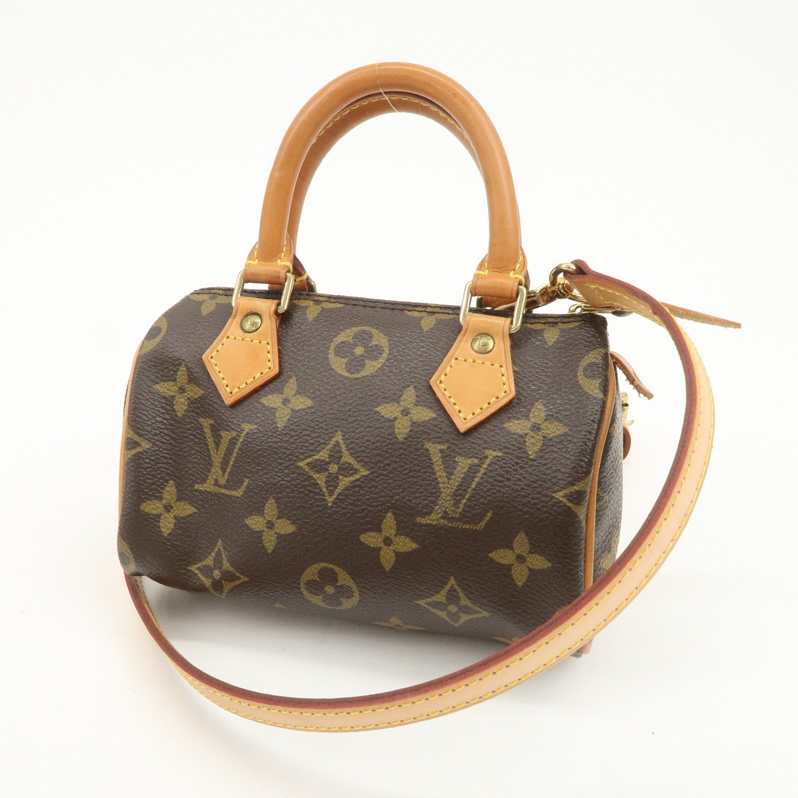 Louis Vuitton Monogram Mini Speedy Hand Bag Boston Bag Brown M41534