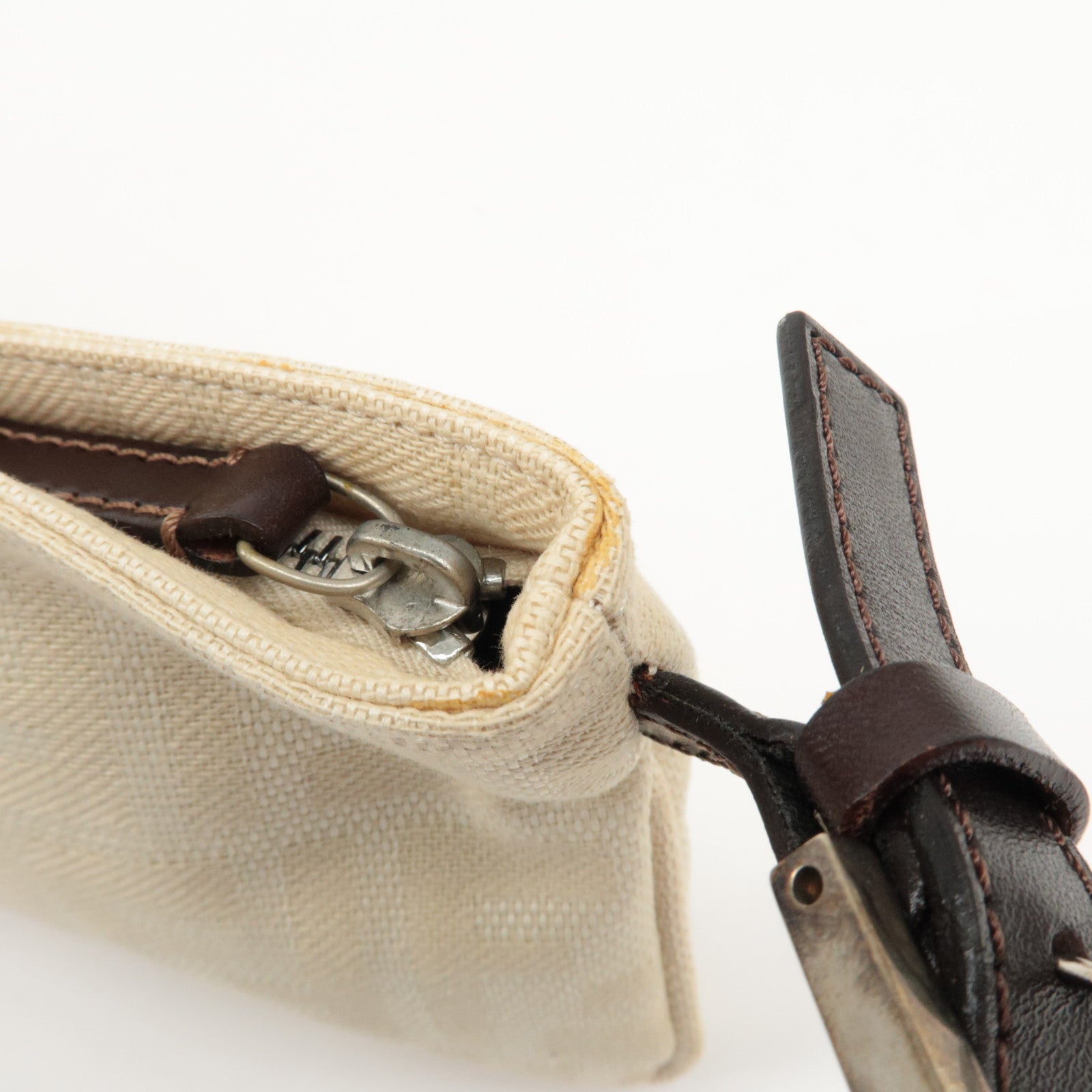 FENDI Zucca Waist Pouch Crossbody Bag Beige Brown 26685 Used