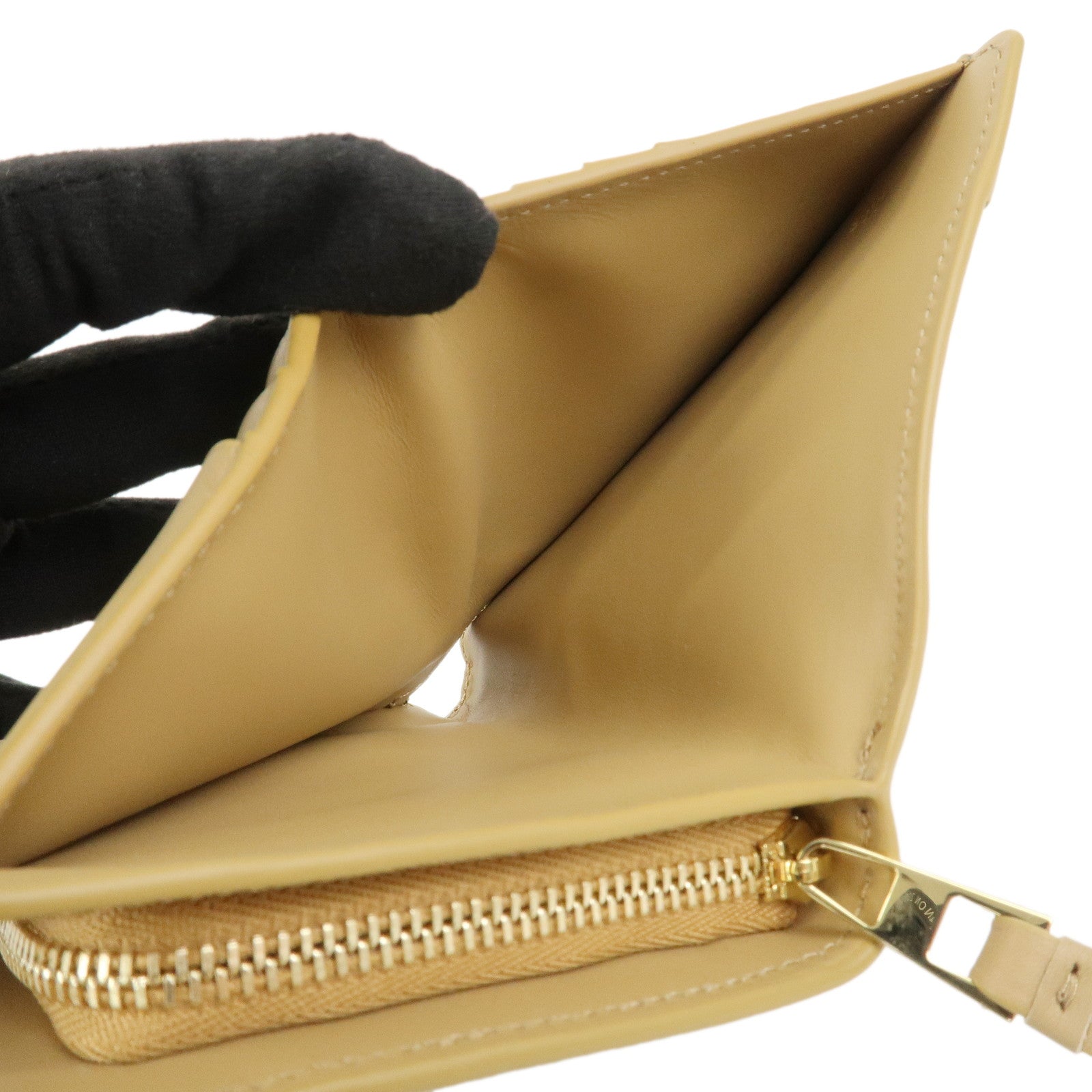 LOEWE Puzzle Leather Compact Wallet Beige