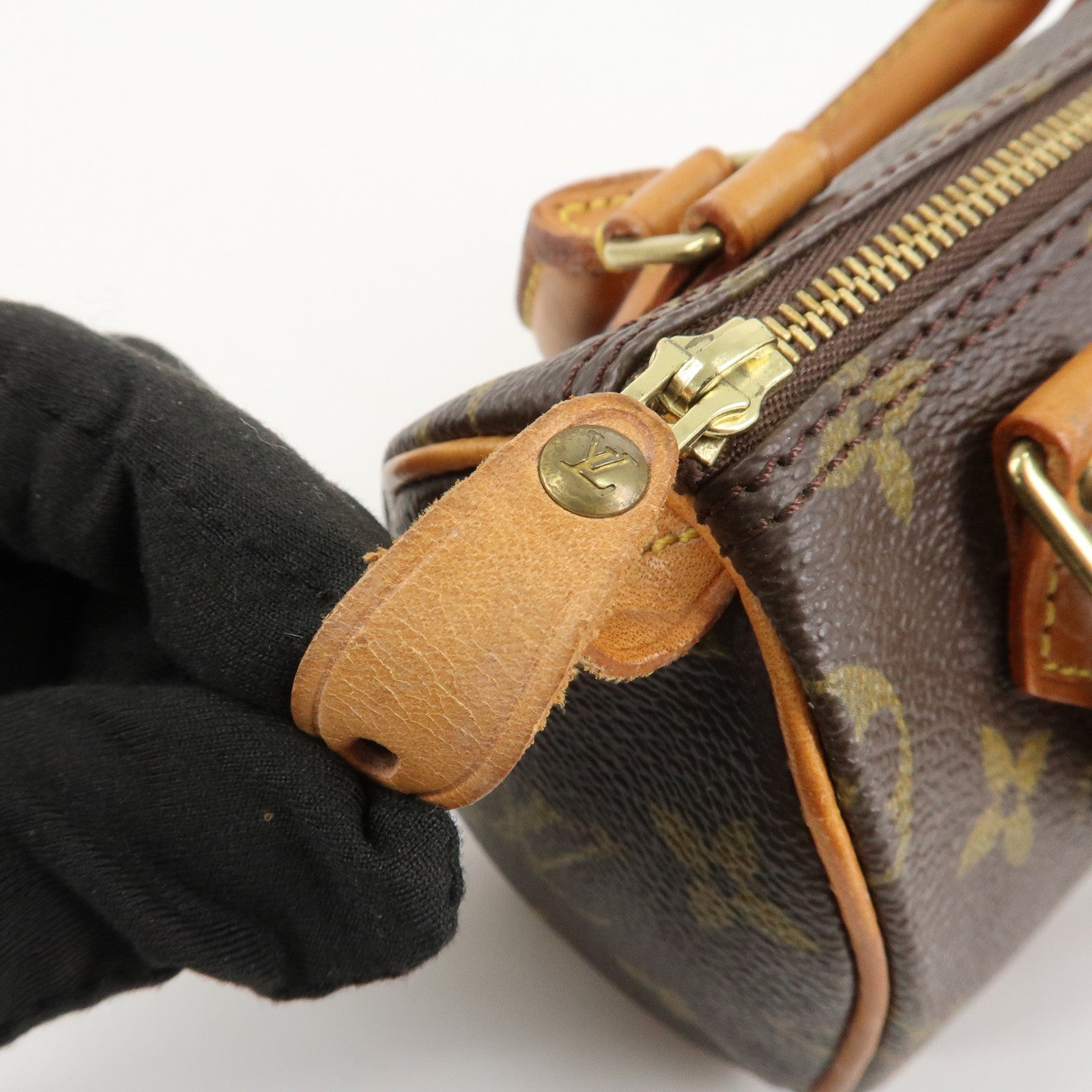 Louis Vuitton Monogram Canvas Mini Speedy Hand Bag Brown M41534 Used