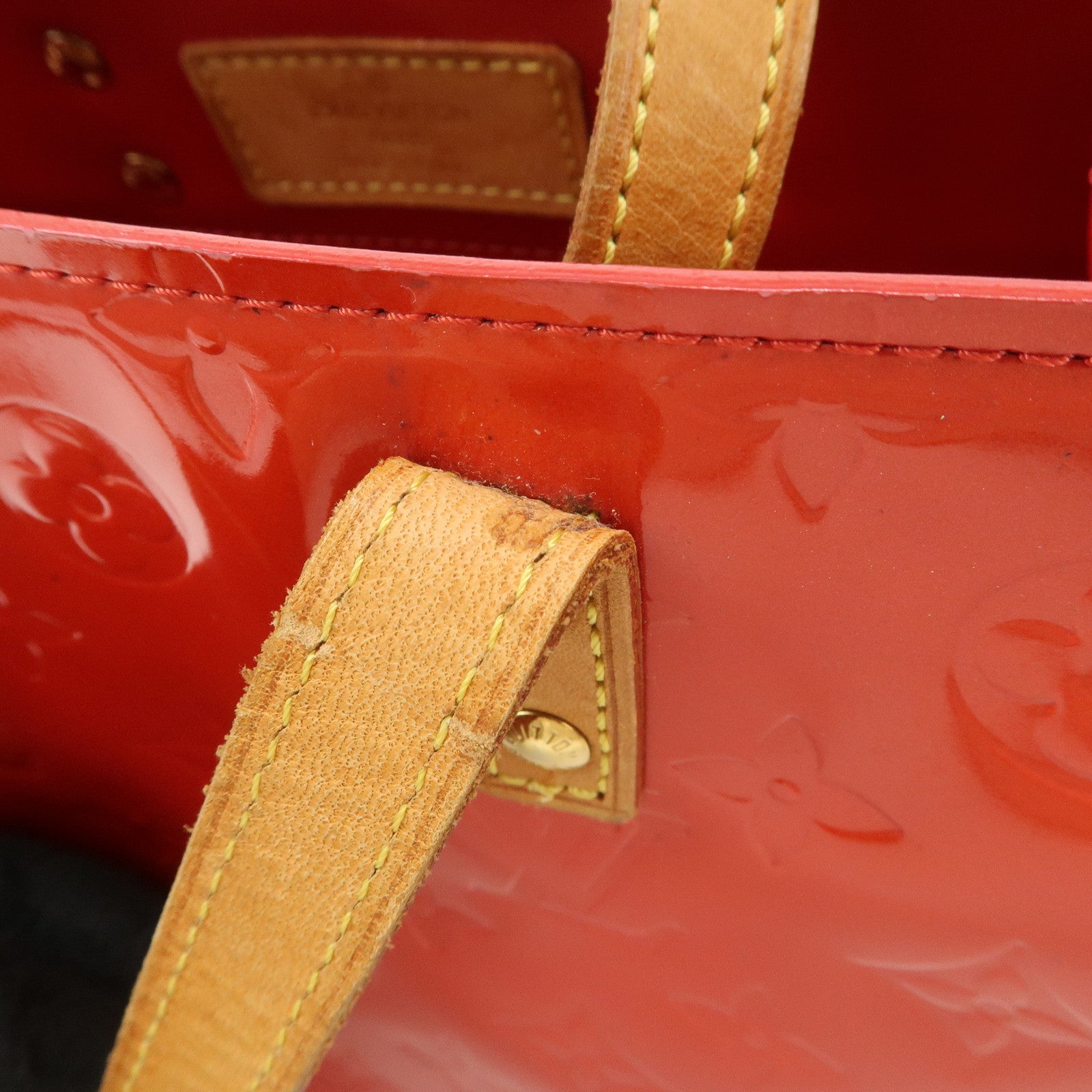 Louis Vuitton Monogram Vernis Lead PM Hand Bag Rouge M91088 Used