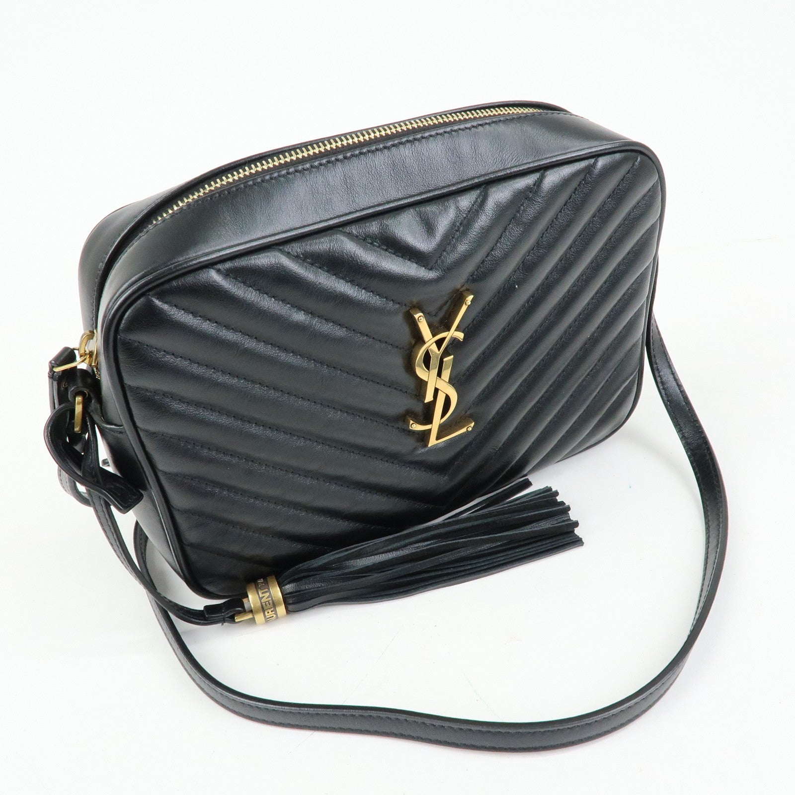 SAINT LAURENT PARIS Cassandra Shoulder Crossbody Bag Black 612544