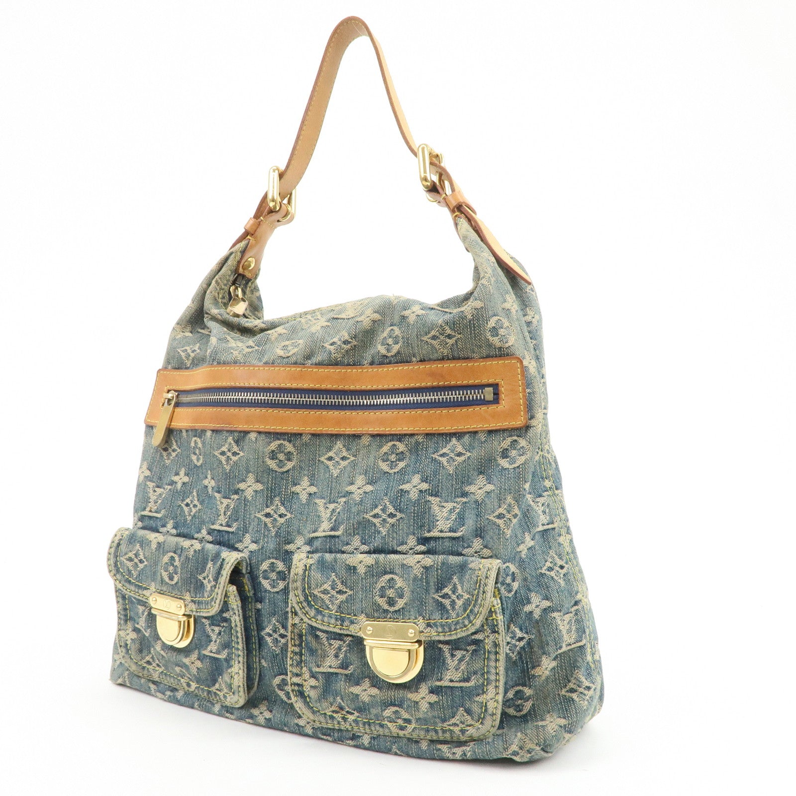 Louis Vuitton Monogram Denim Baggy GM Shoulder Bag Blue M95048