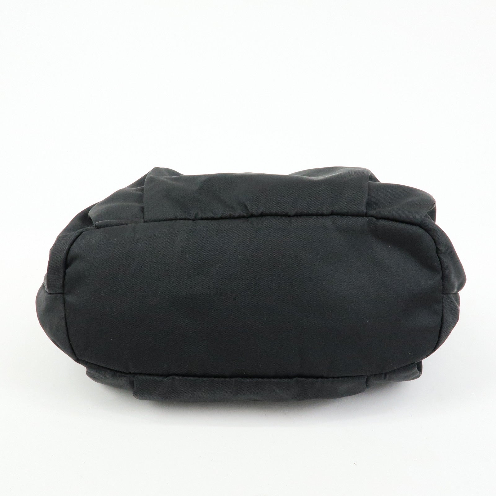 PRADA Ribbon Nylon Leather Shoulder Bag Hand Bag Black BR4237