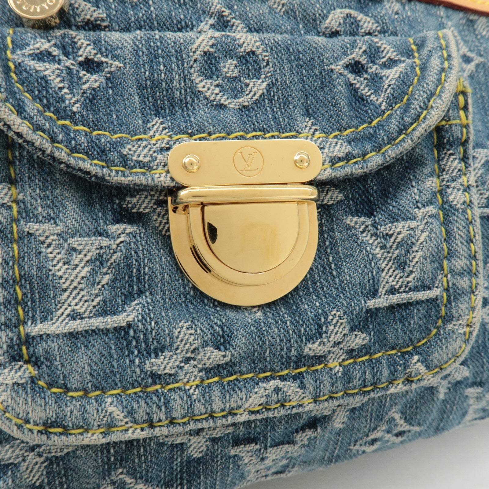 Louis Vuitton Monogram Denim Baggy PM 2Way Bag Shoulder Bag M95049 Used