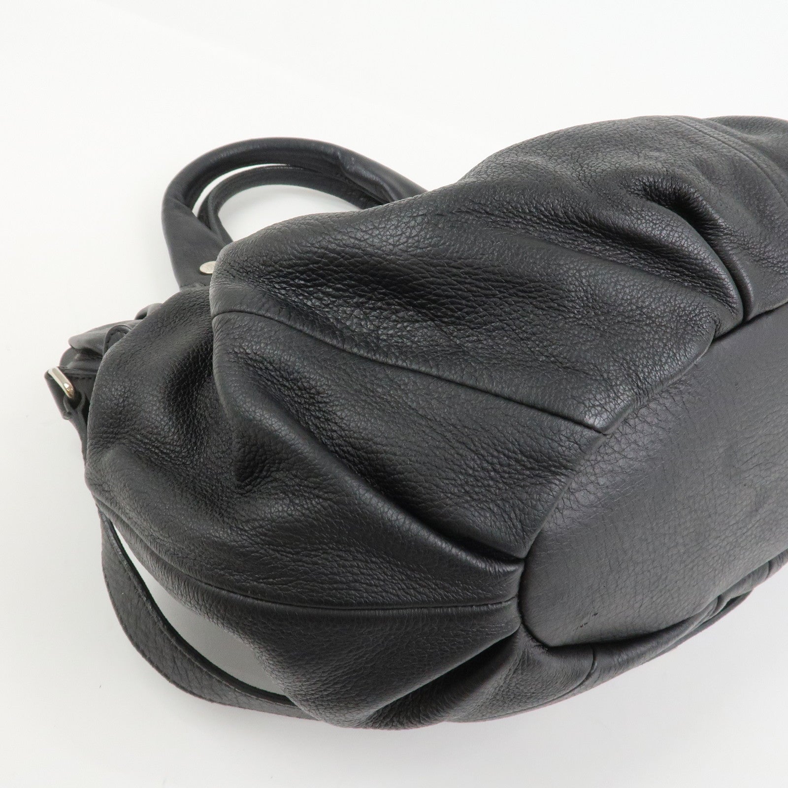 CELINE Macadam Leather Pillow Small 2Way Hand Shoulder Bag Black