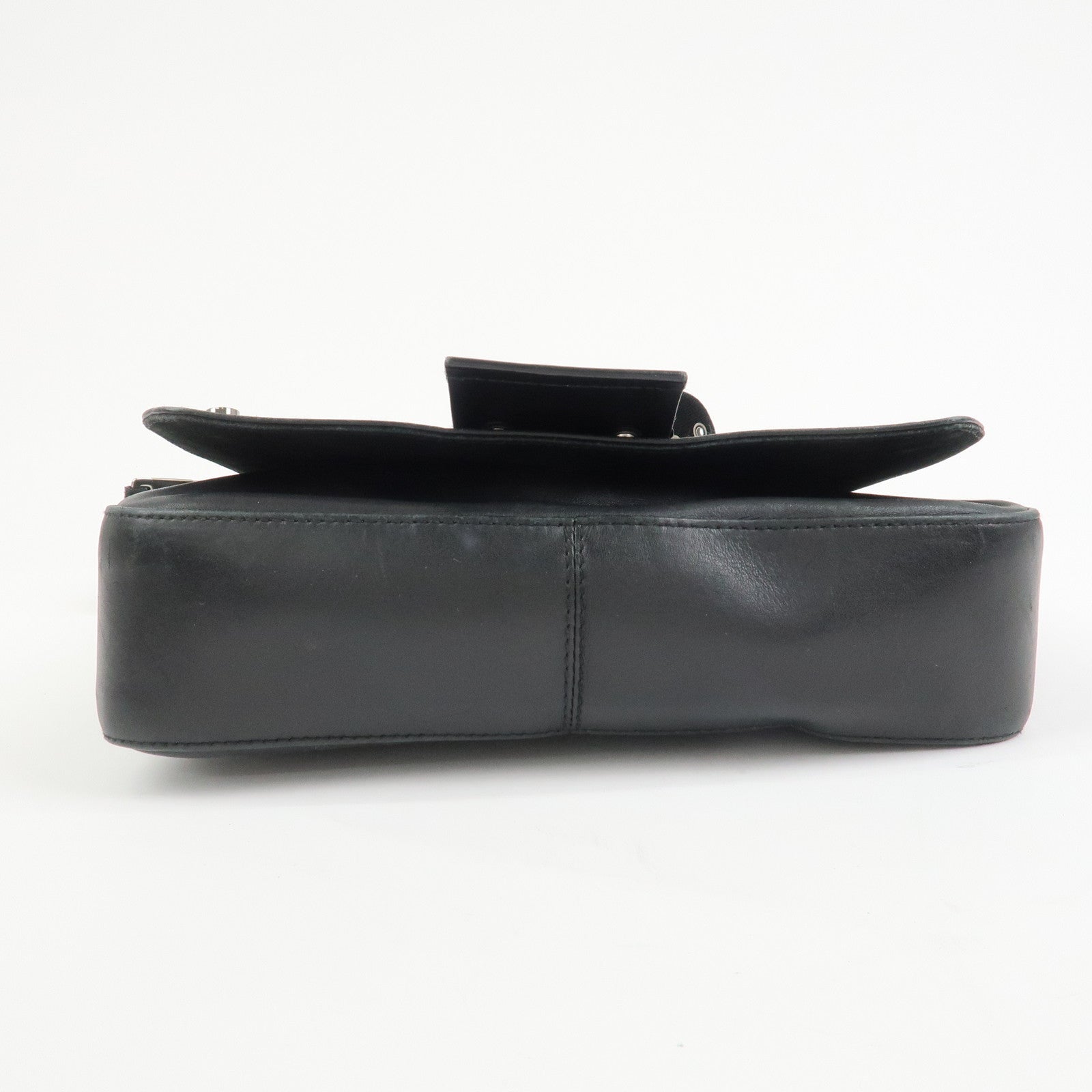 Christian Dior Street Chic Leather Shoulder Bag Crossbody Bag Black