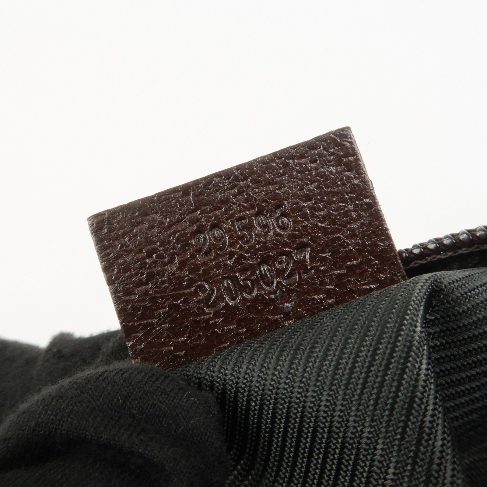 GUCCI GG Canvas Leather Pouch Cosmetic Pouch Brown 29596