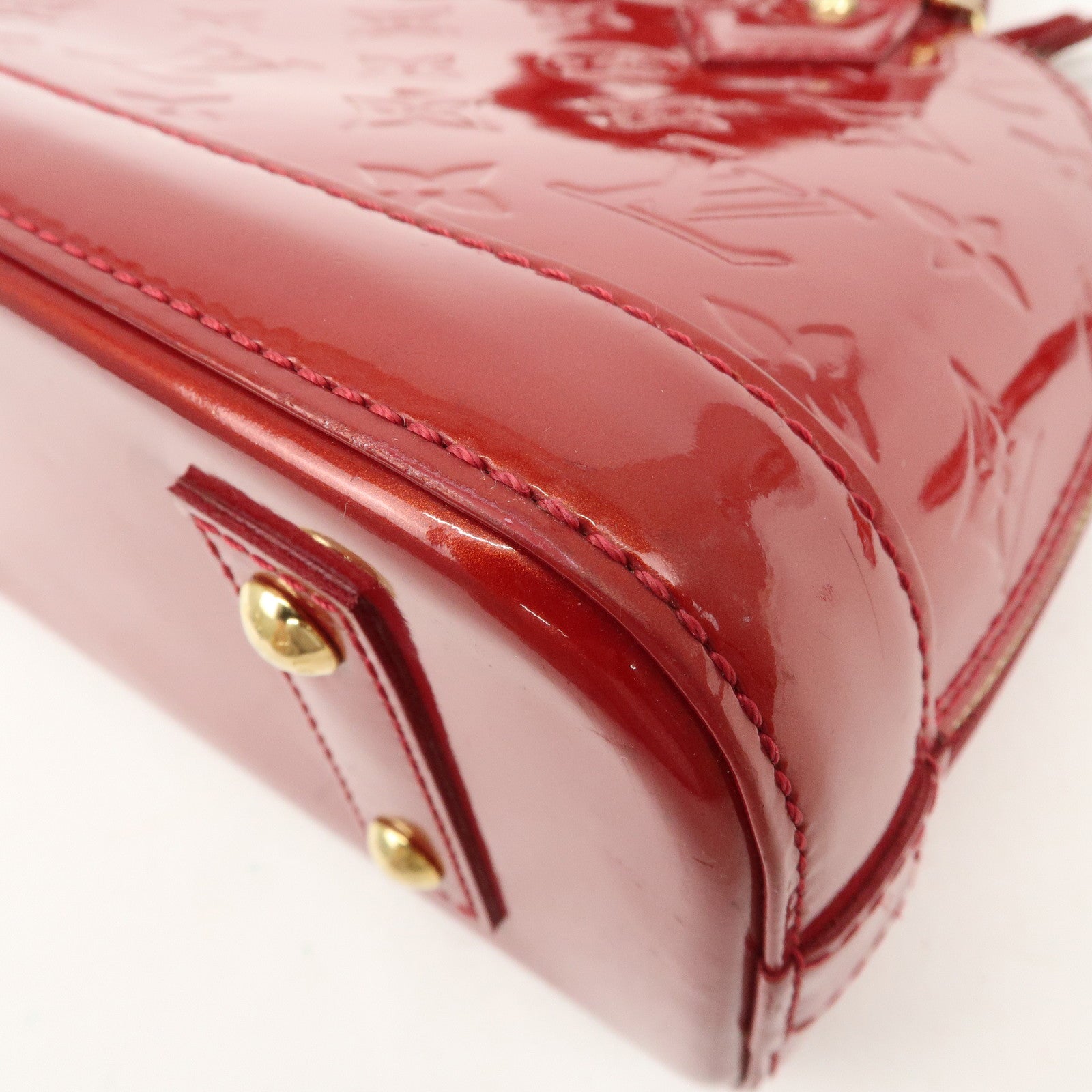 Louis Vuitton Monogram Vernis Alma BB 2Way Bag Red M91606 Used