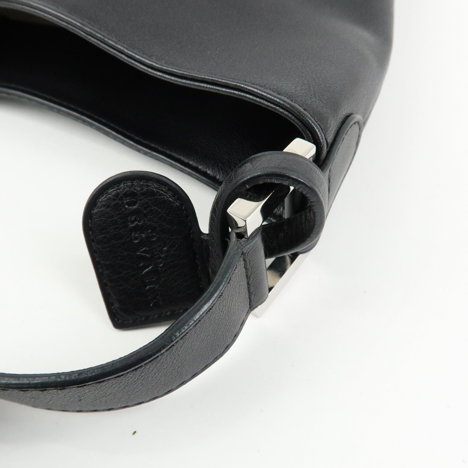 DELVAUX Louise Leather Shoulder Bag Hand Bag Black