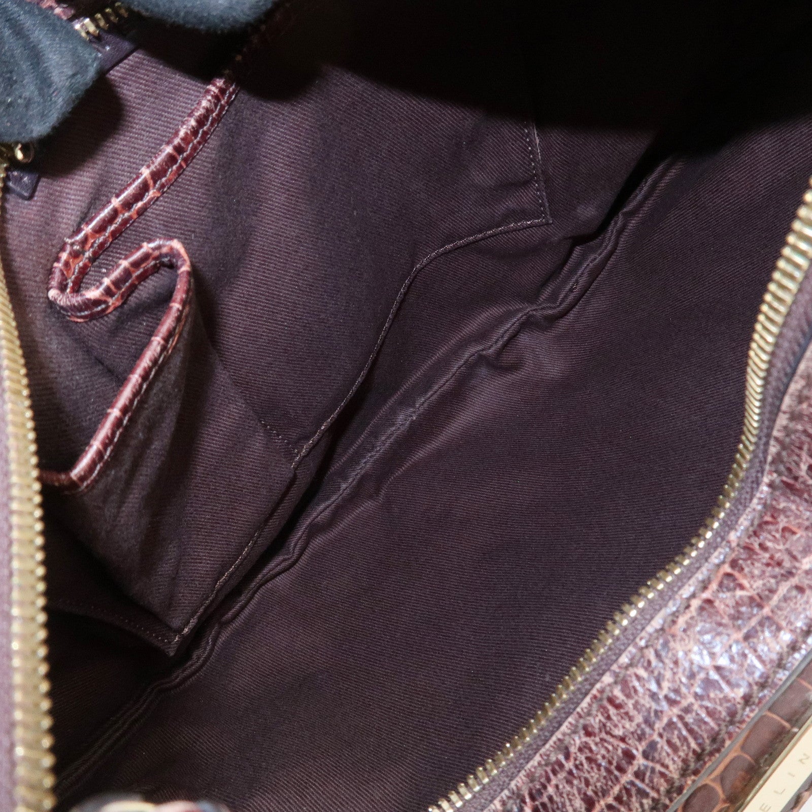 CELINE Macadam Canvas Embossed Leather Bittersweet Shoulder Bag