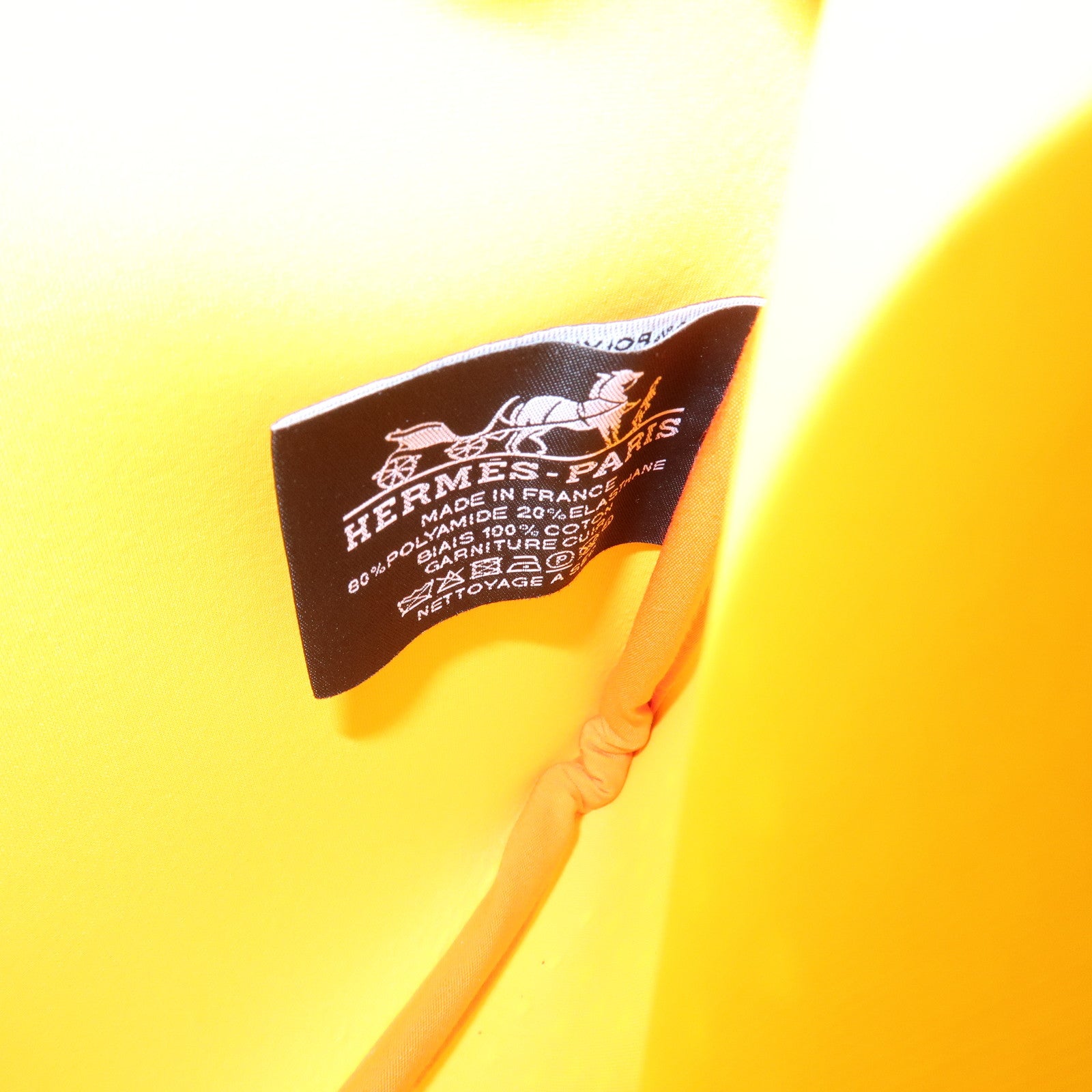 HERMES Neoprene Leather Neobain PM Pouch Cosmetic Pouch Yellow