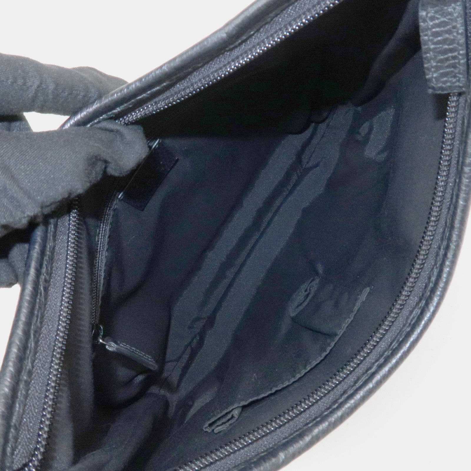 GUCCI Abbey Leather Shoulder Bag Hand Bag Black Silver S268637