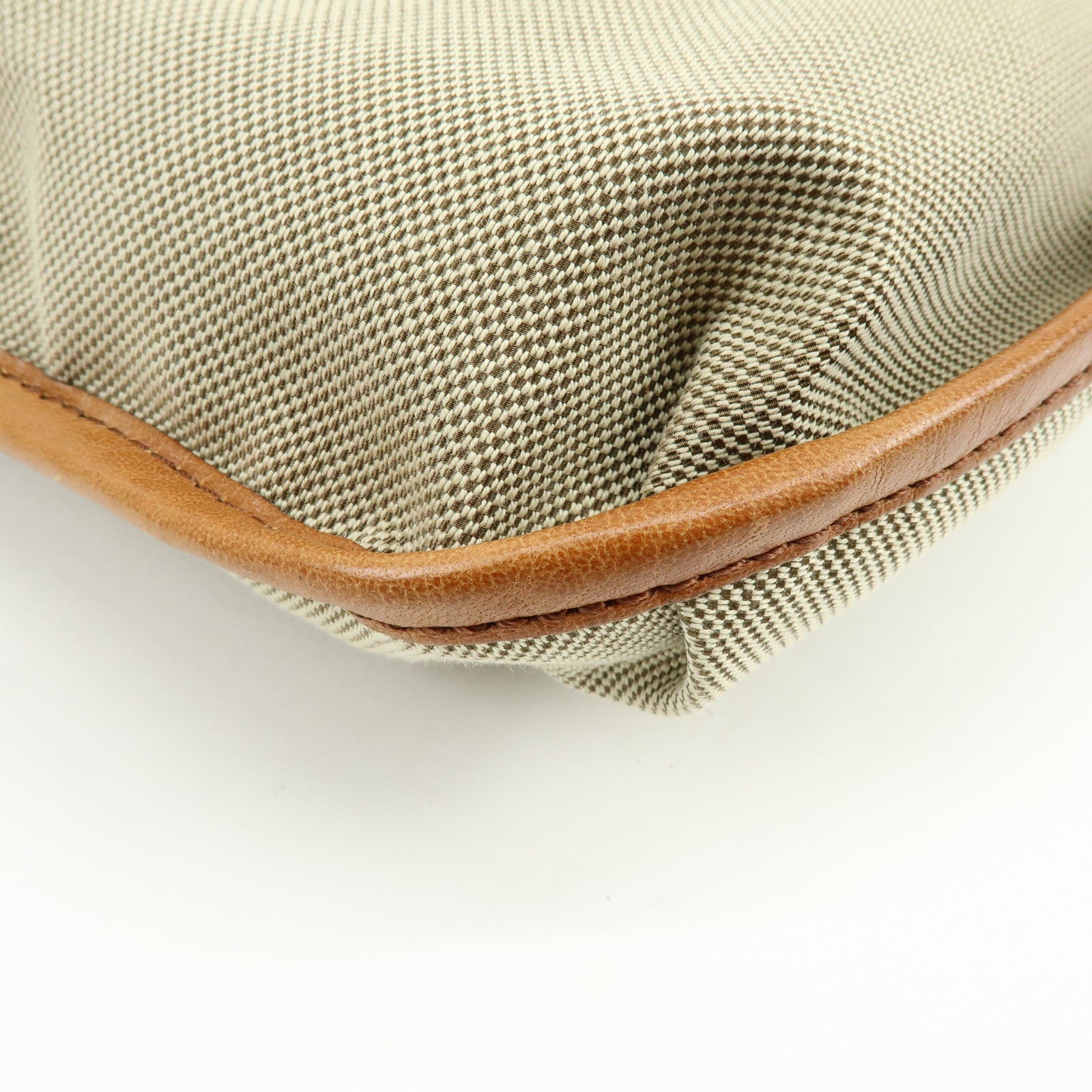 Chloe Harley Canvas Leather Shoulder Crossbody Bag Natural Brown