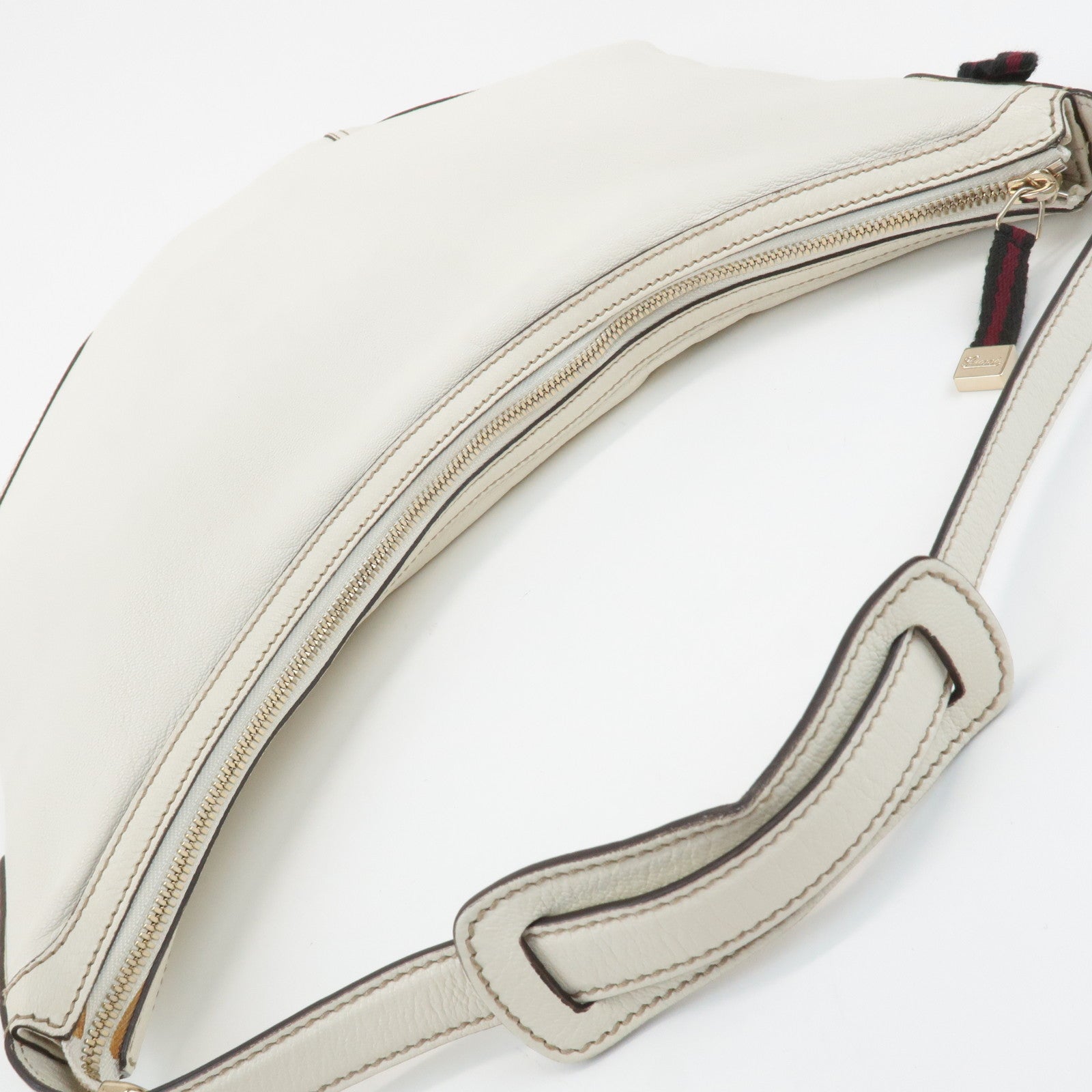 GUCCI Sherry Princy Leather Shoulder Bag White 162882 Used