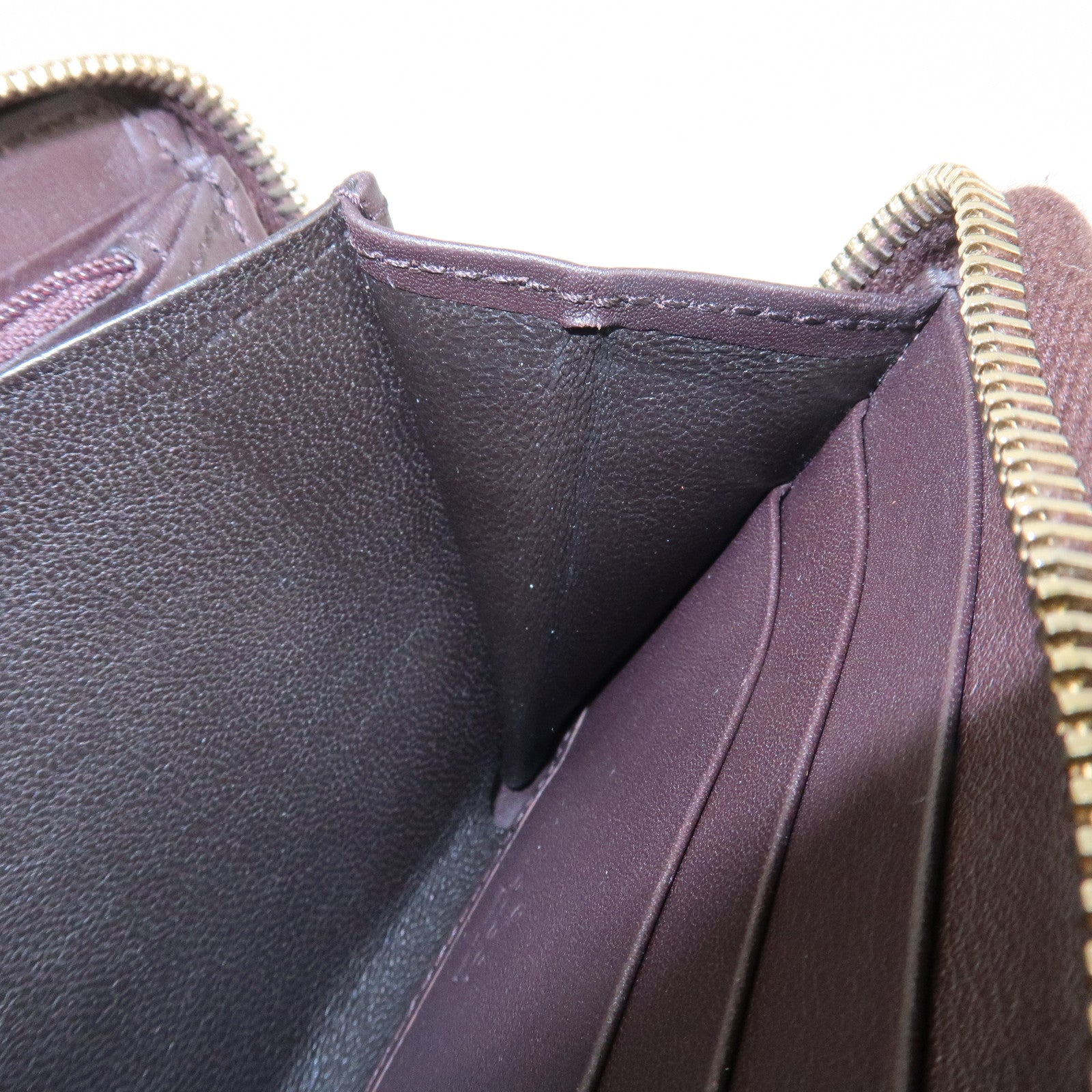 GUCCI Guccissima Leather Round Zippy Long Wallet Dark Brown 112724 Used