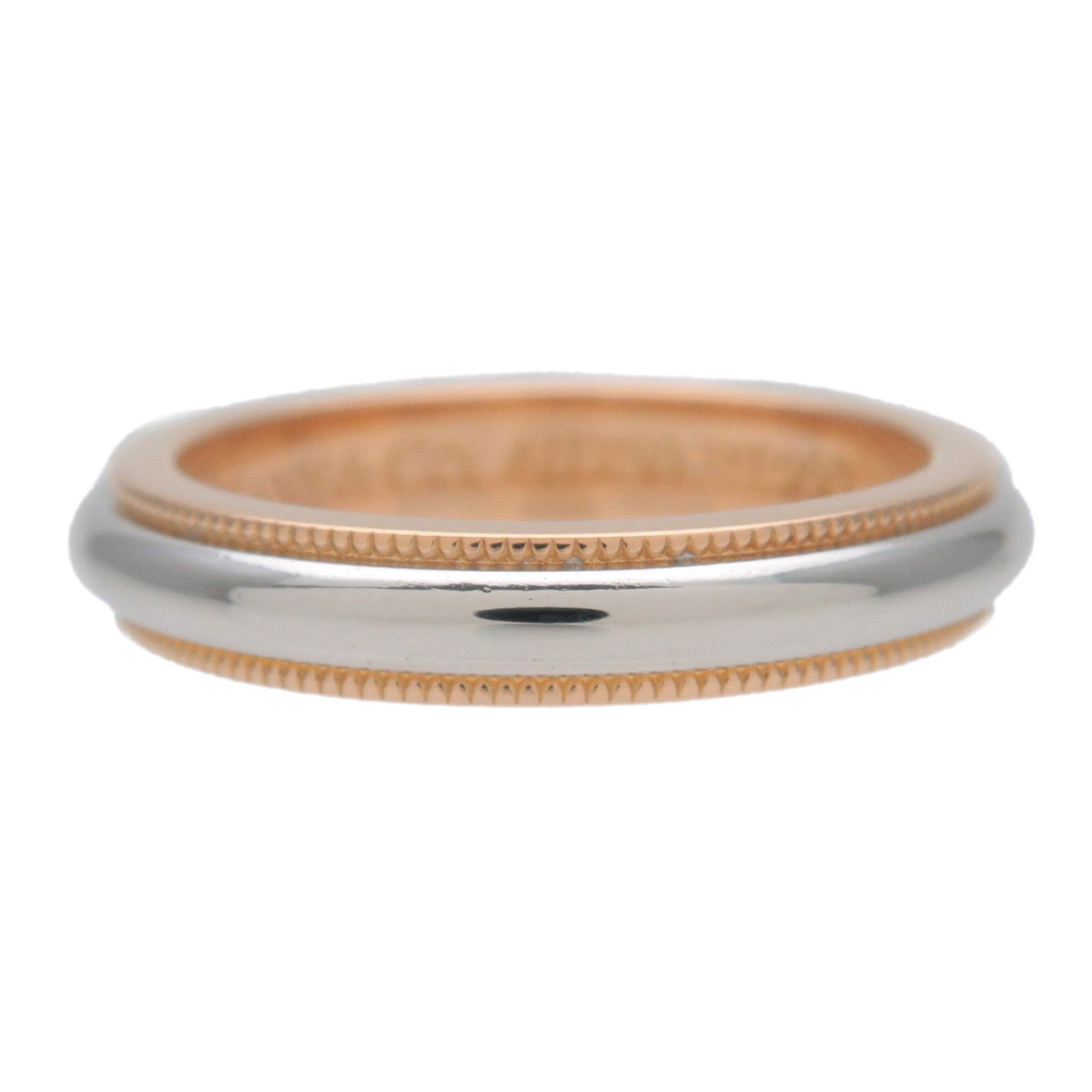 Tiffany & Co Milgrain Band Ring 18K 750YG PT950 US4.5 EU48 HK9.5