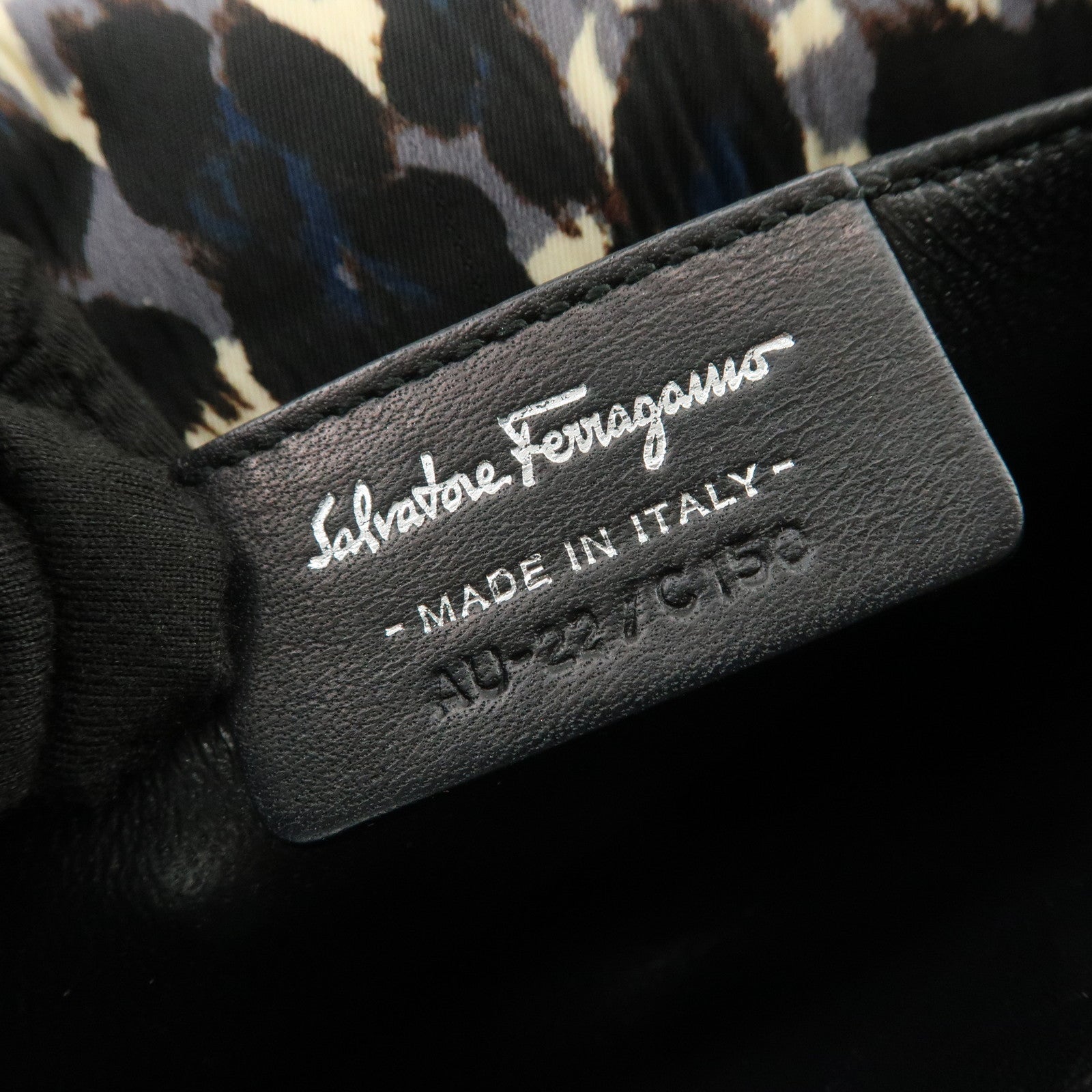 Ferragamo Vara Ribbon Nylon Shoulder Bag Crossbody Bag Black Blue