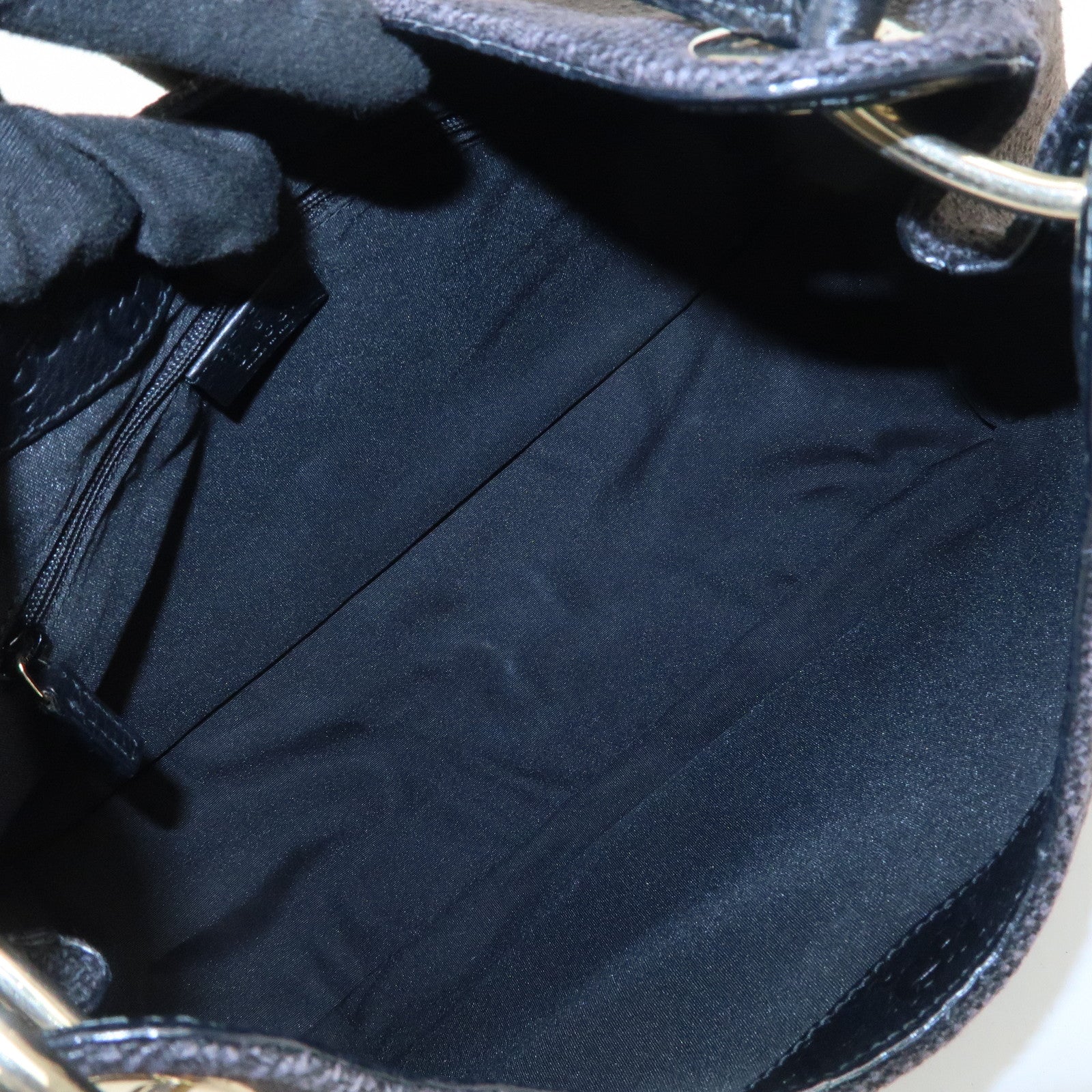 GUCCI Guccissima Leather Canvas Shoulder Bag Hand Bag Brown 257265