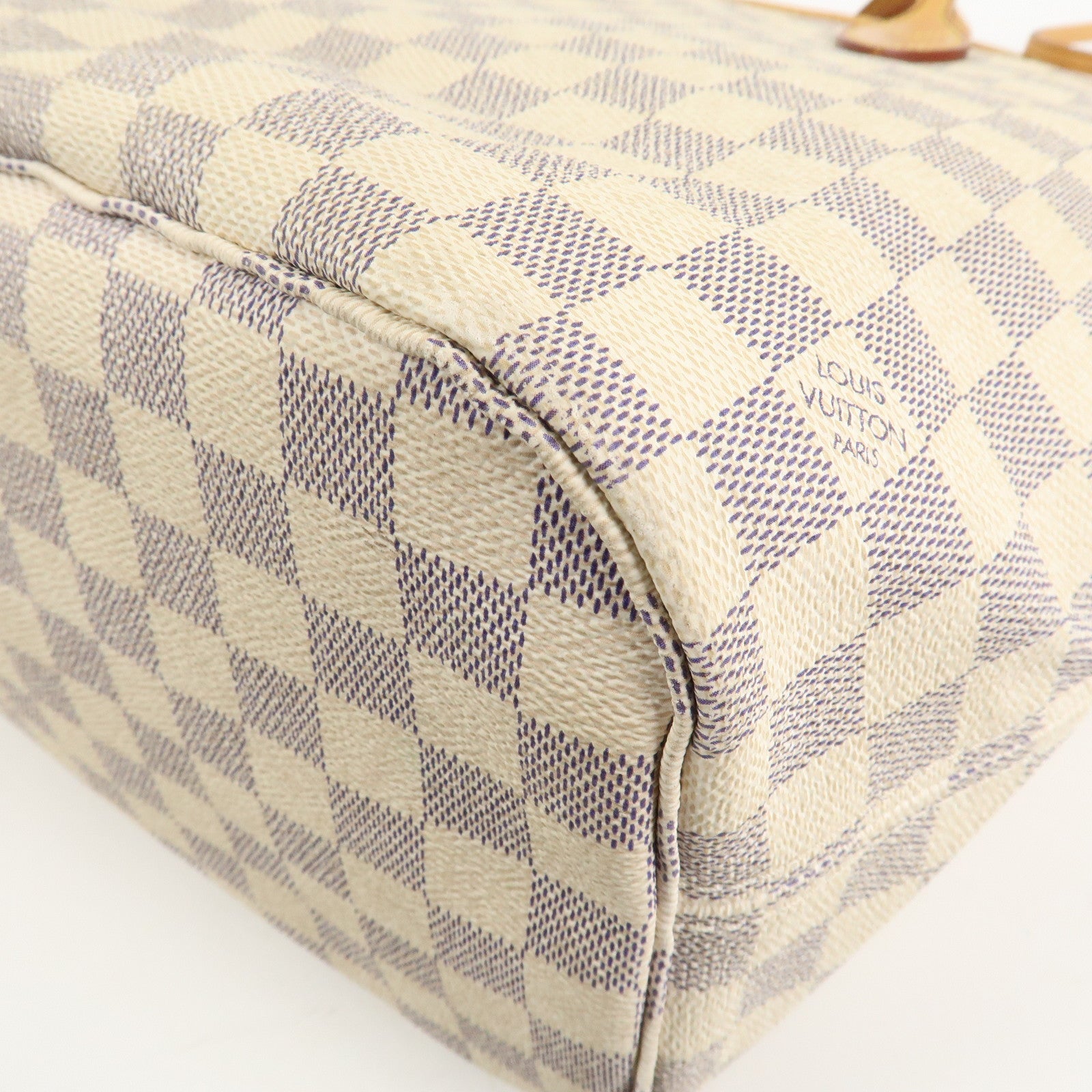 Louis Vuitton Damier Azur Neverfull MM Tote Bag Shoulder Bag N51107 Used