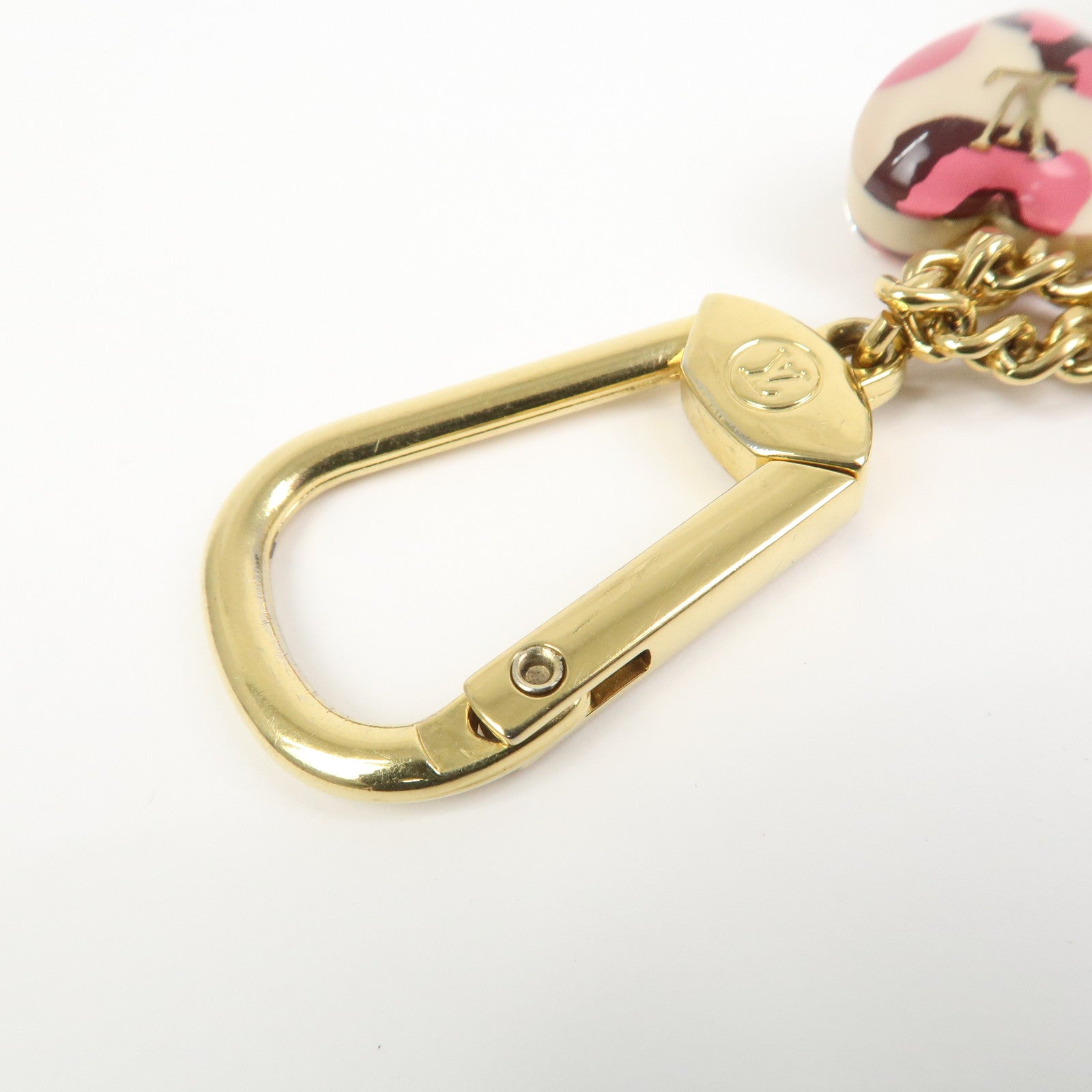 Louis Vuitton Porte Cles Leopard Bag Charm Blanc Corail M66263