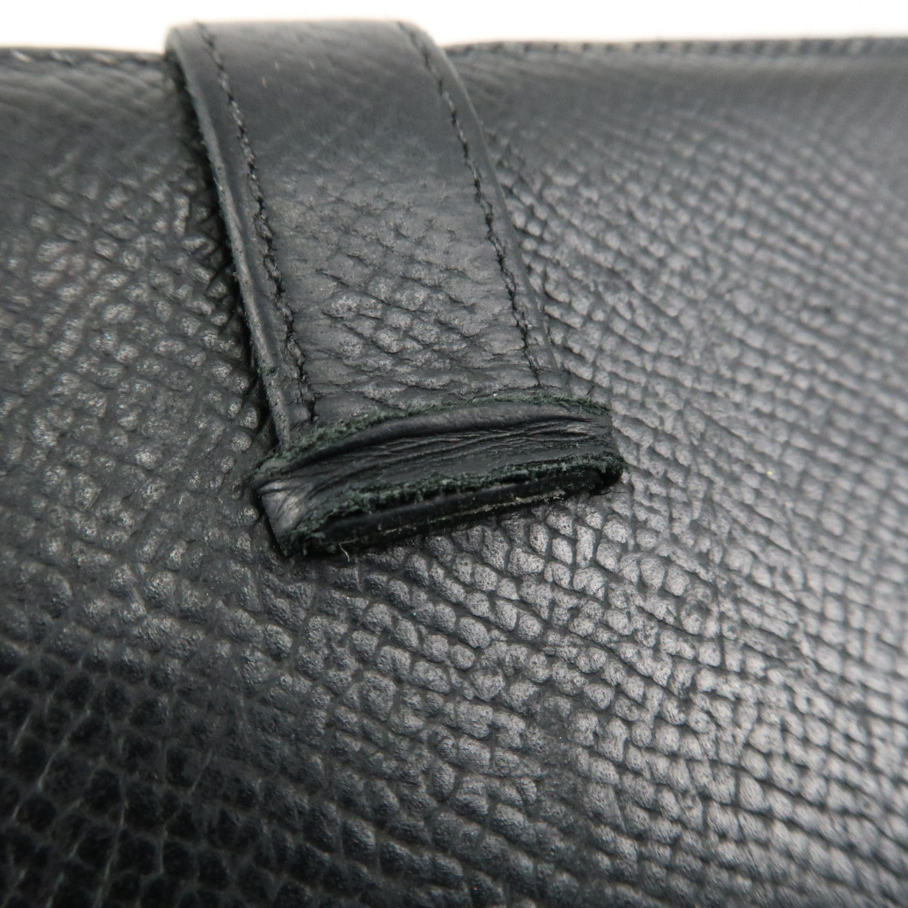 HERMES Epson Bearn Soufflet Long Wallet C Stamped Black Used