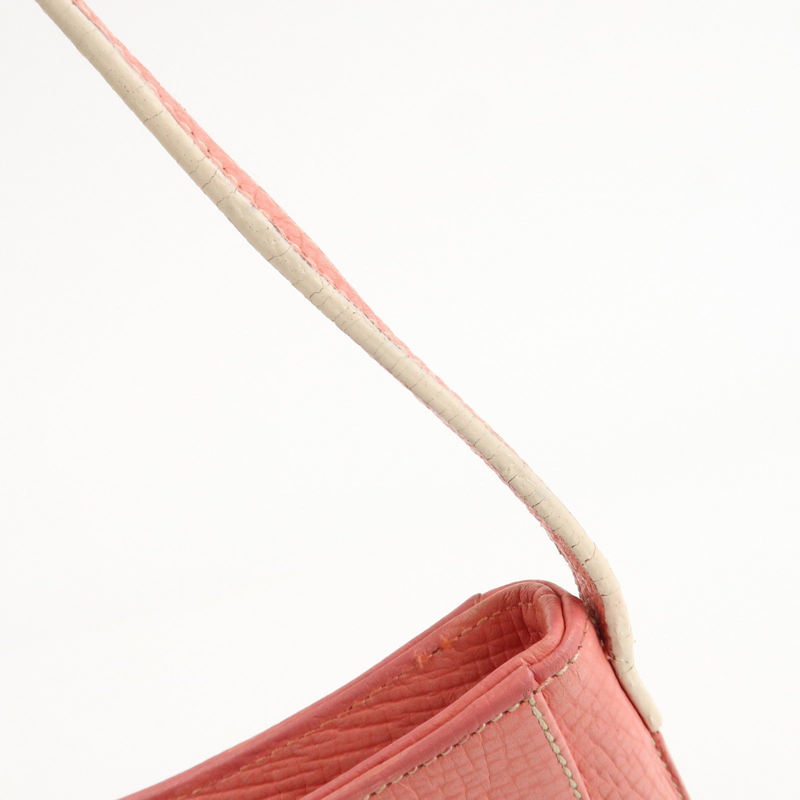 LOEWE Leather Shoulder Bag Hand Bag Pink Silver Hardware