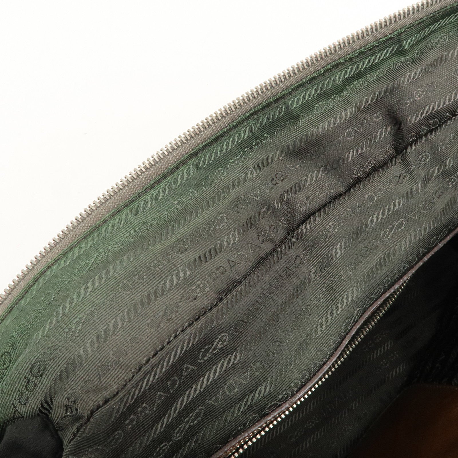 PRADA Logo Patent Leather Hand Bag Boston Bag Brown BL0555