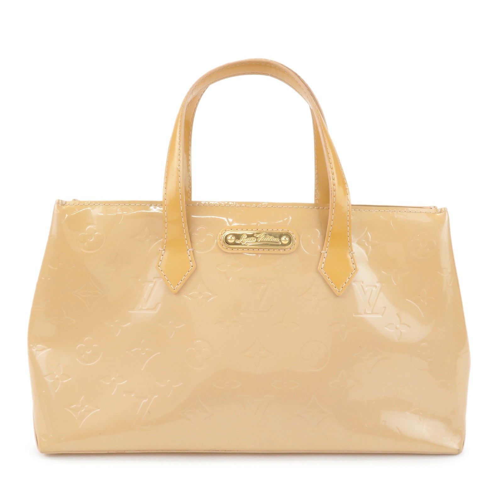 Louis Vuitton Monogram Vernis Wilshire PM Hand Bag Blanc Corail M91642 Used