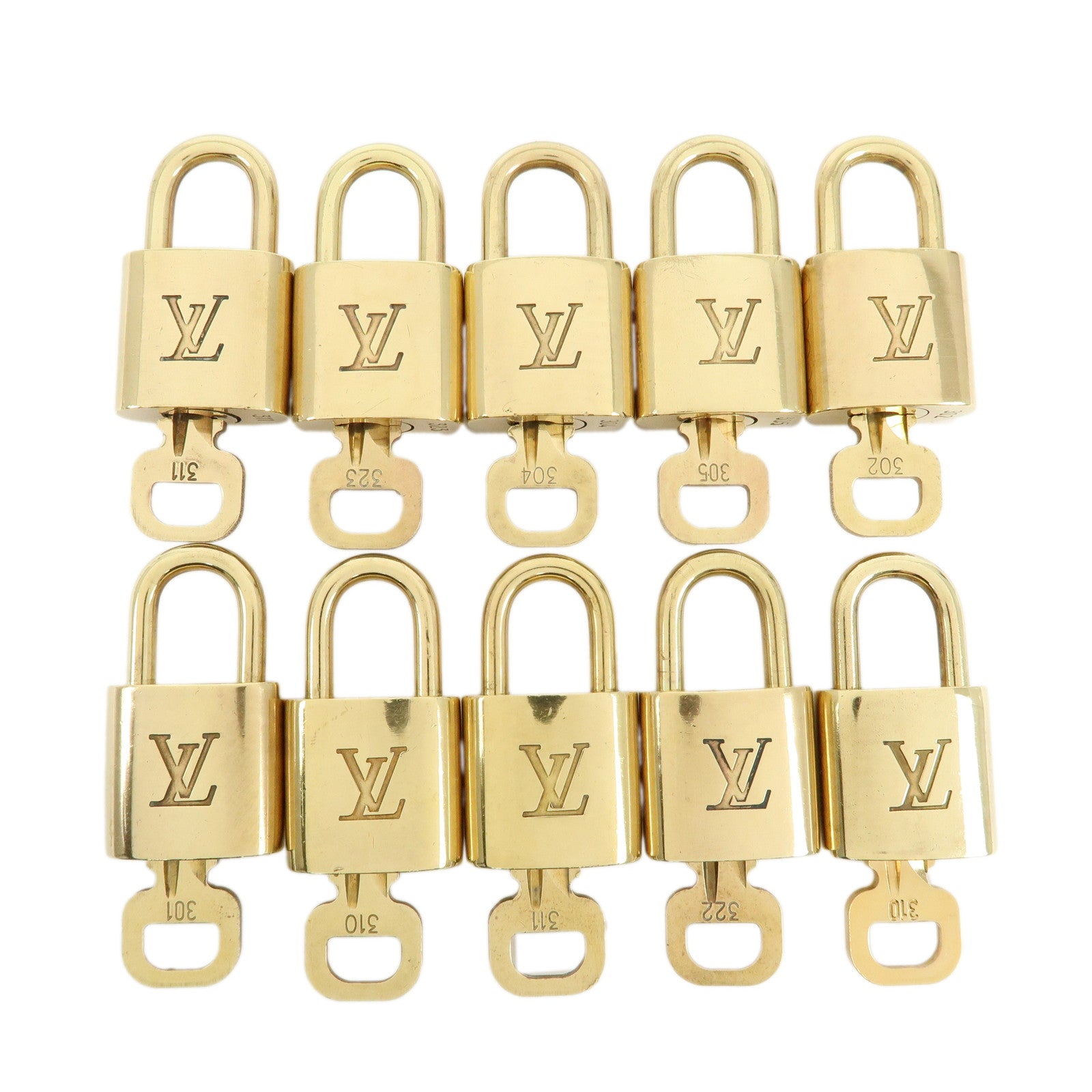 Louis Vuitton Set of 10 Lock & Key Cadena Key Lock Used