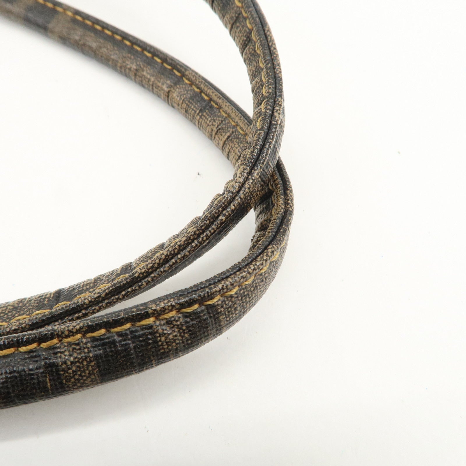 FENDI Zucca Nylon PVC Canvas Hand Bag Tote Bag Brown Black 8BH134