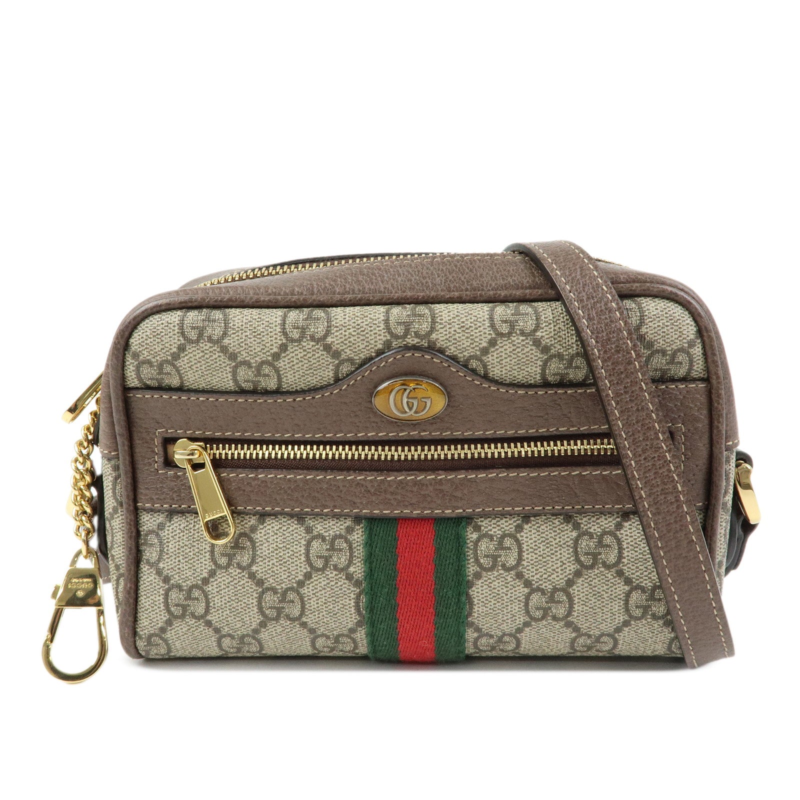 GUCCI Ophidia Sherry GG Supreme Leather Shoulder Bag Brown 517350