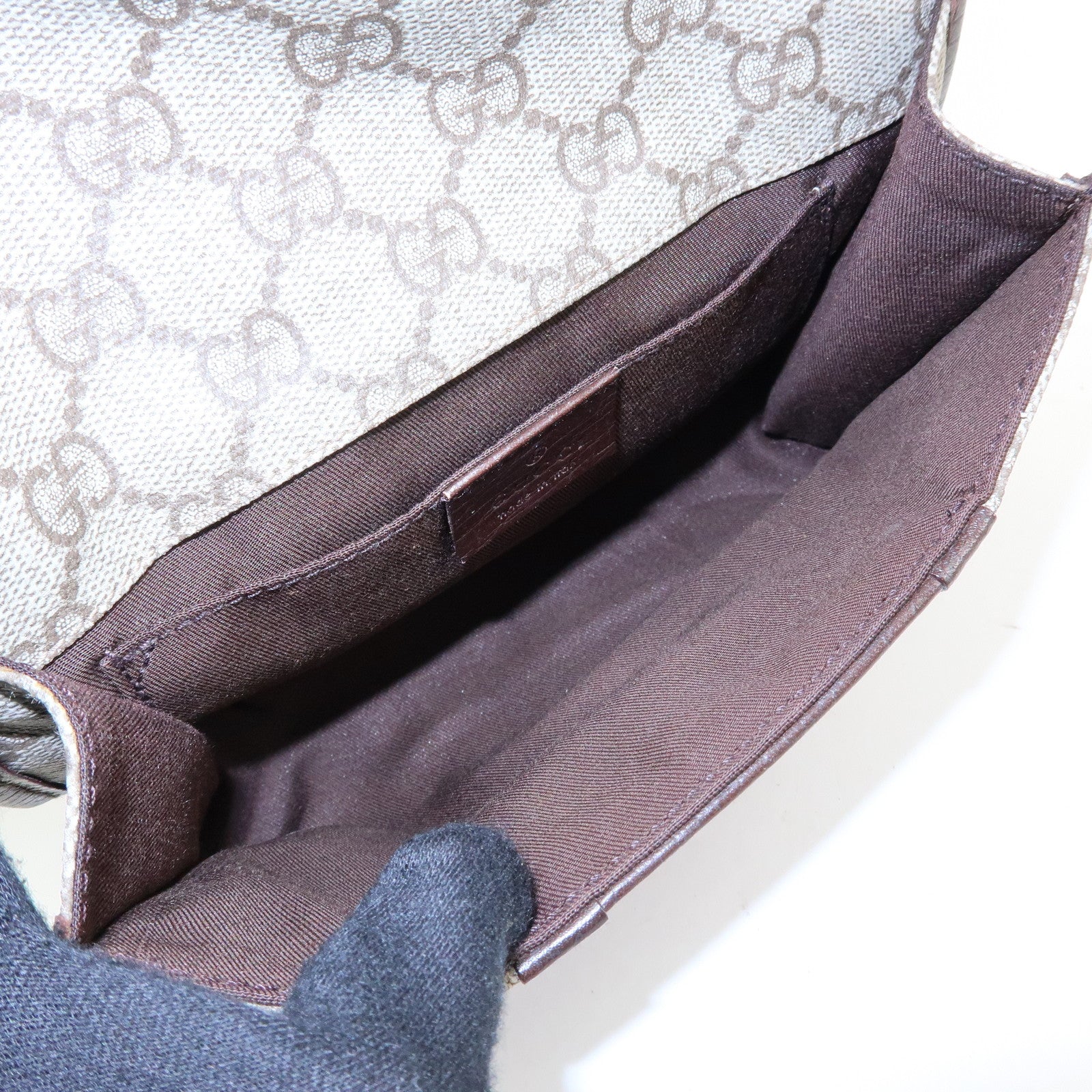 GUCCI Sherry GG Supreme Leather Waist Pouch Body Bag Beige 152597