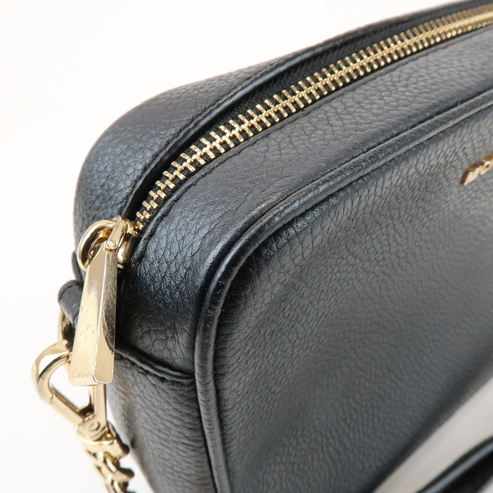 MICHAEL KORS Logo Leather Shoulder Bag Crossbody Bag Black