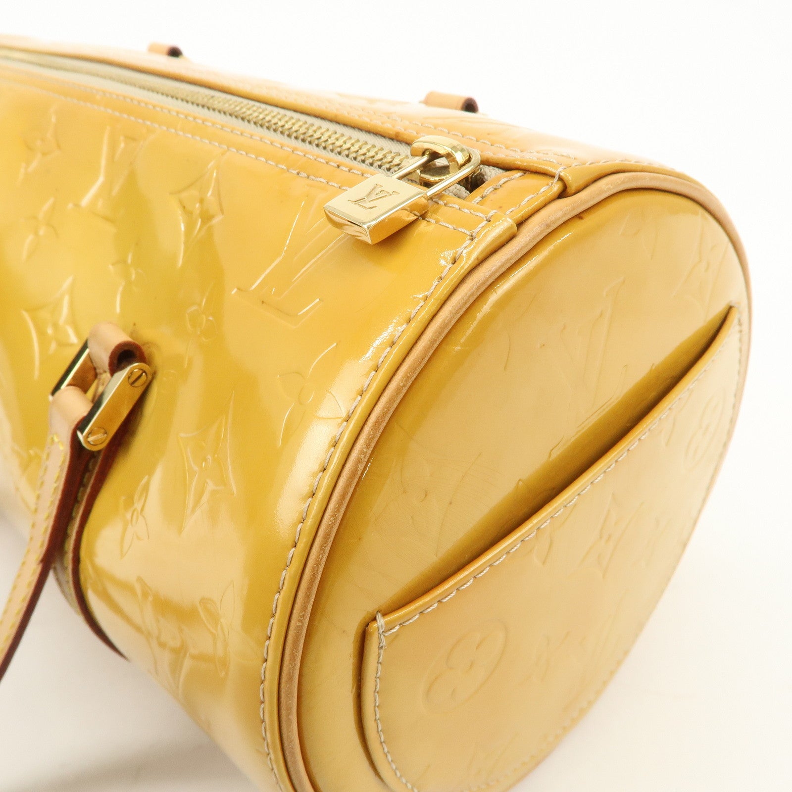 Louis Vuitton Monogram Vernis Leather Bedford Hand Bag Beige M91329